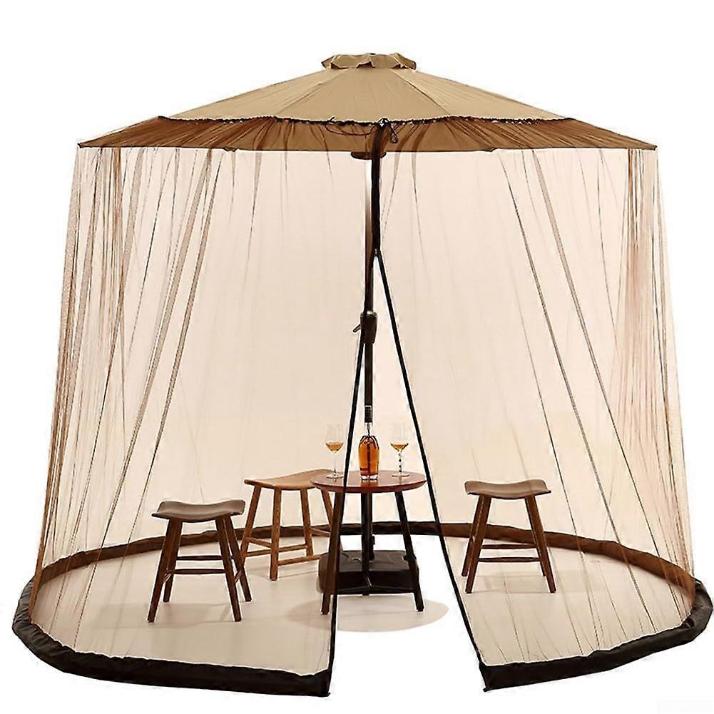2,7 m garden umbrella with zipper door with waterfillable tube for maximum ect protection Coffee