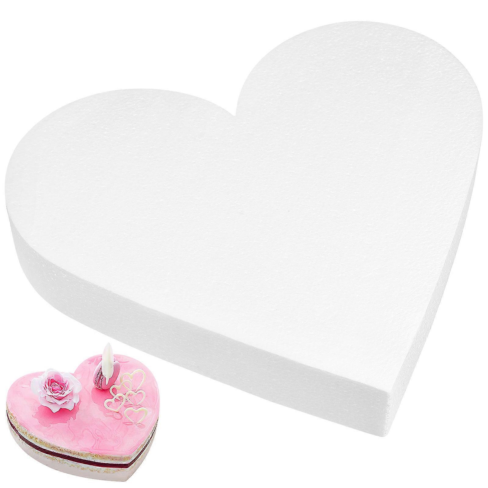 Heart Shaped Foam Cake Model Reusable Lightweight Smooth Surface Fake Cake Display for Wedding Party Decoration DIY Craft Practice