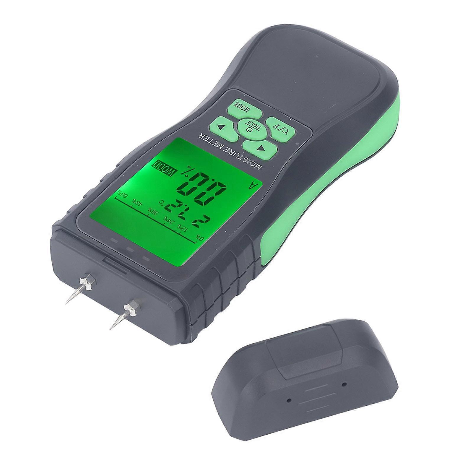 Wood Moisture Meter, Pin Type Wood Humidity Detector Digital Dampness Moisture Sensor Detector with Backlit LCD Display Water Leak Tester for Wood