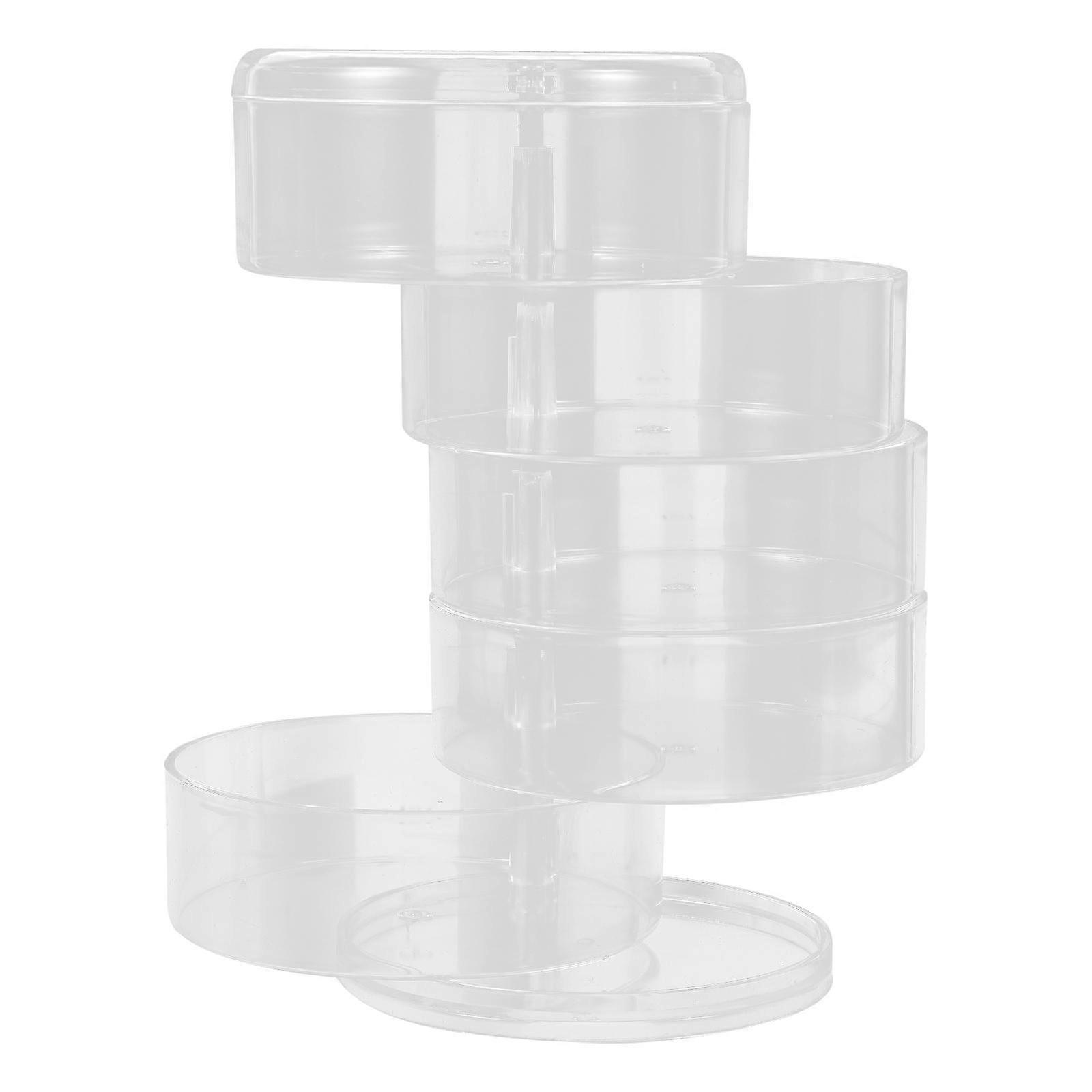 Rotatable Jewelry Storage Box Organizer Plastic 21x11.5cm Multi-functional 1Pc