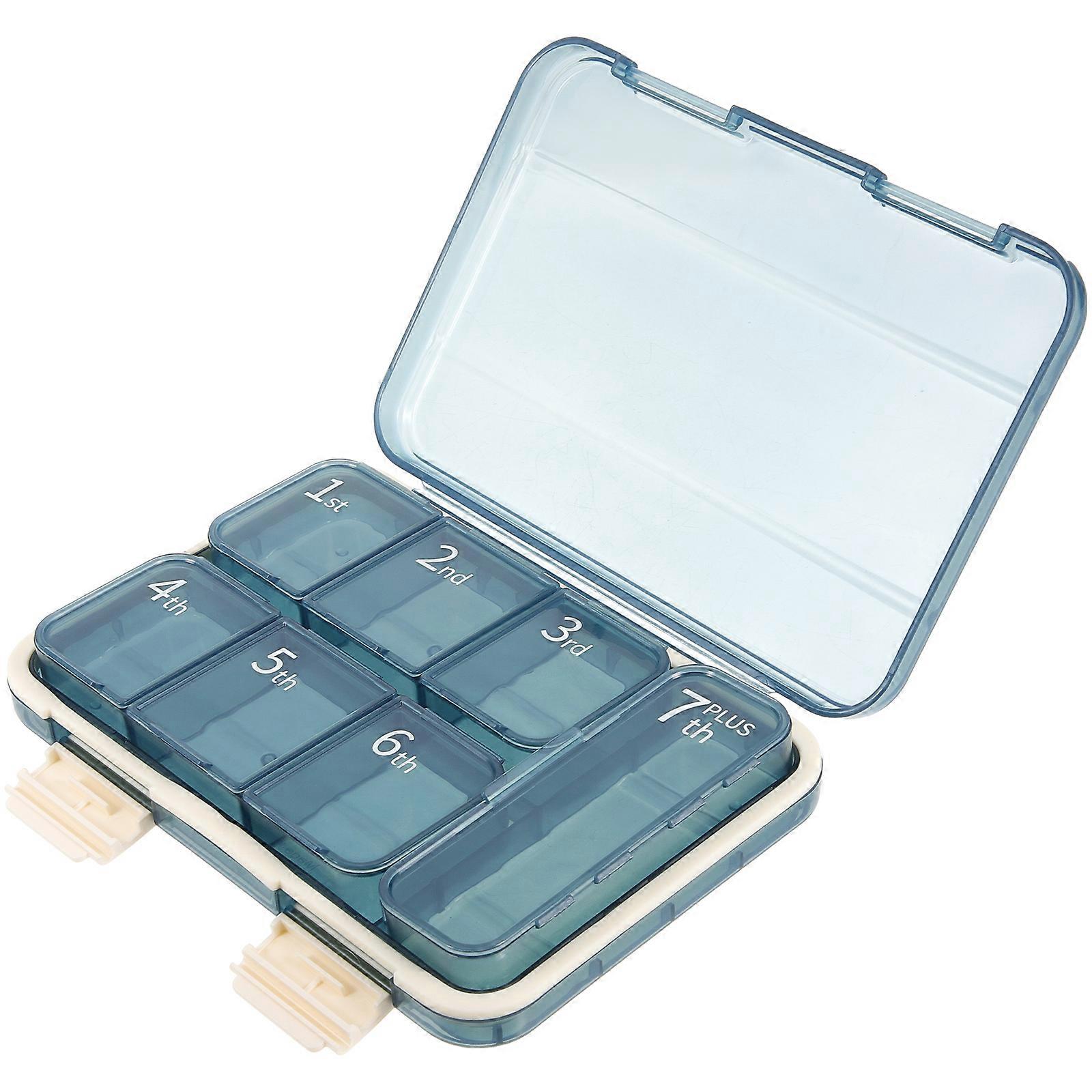 Pill Case Daily Use Pocket Pill Organizer Work Medication Sorting Rectangular 17X12X3CM 1Set