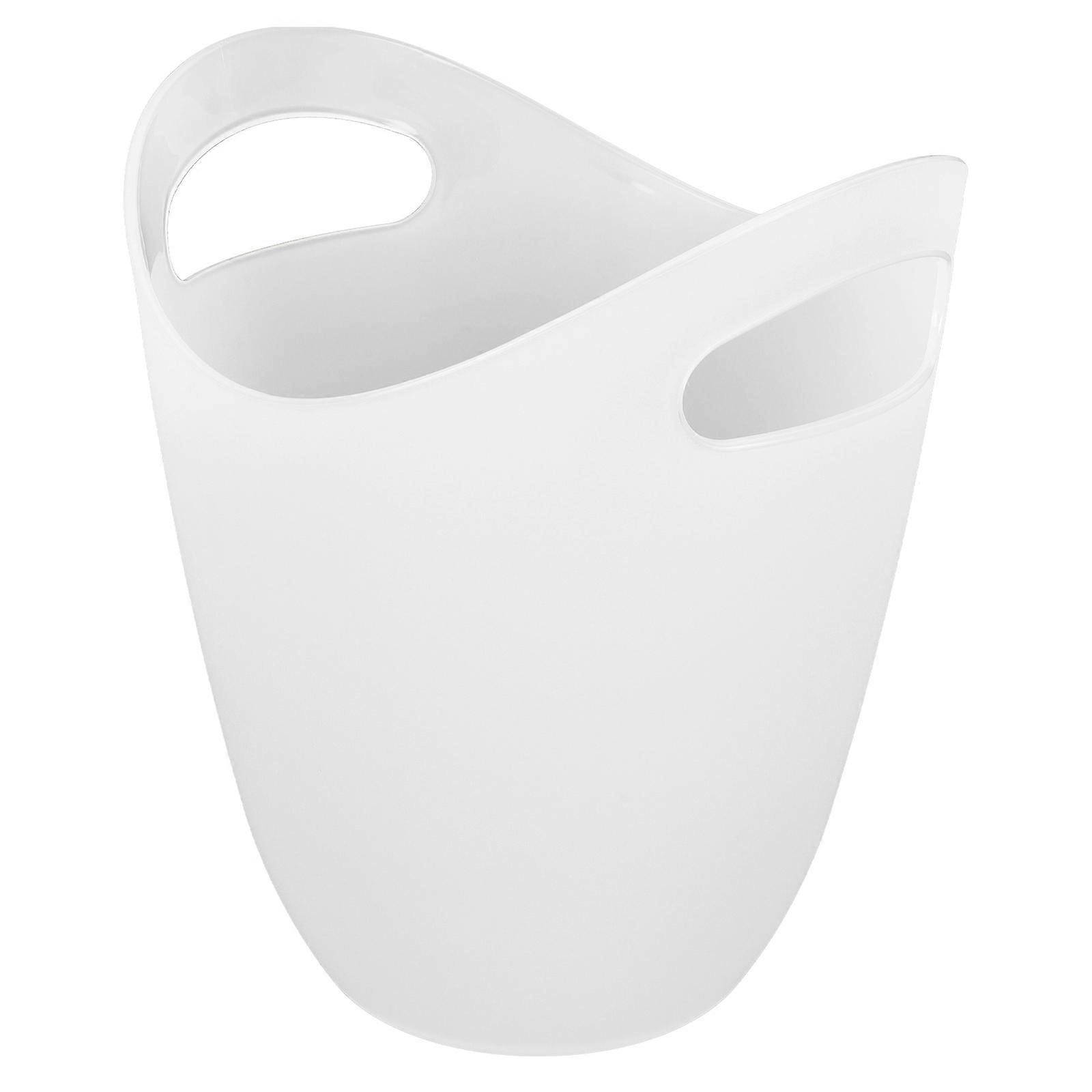 Portable Wine Ice Bucket with Double Handles, Lightweight Frosted White Cooler for Beer Bottles, Perfect for Bars, Parties & Outdoor Use