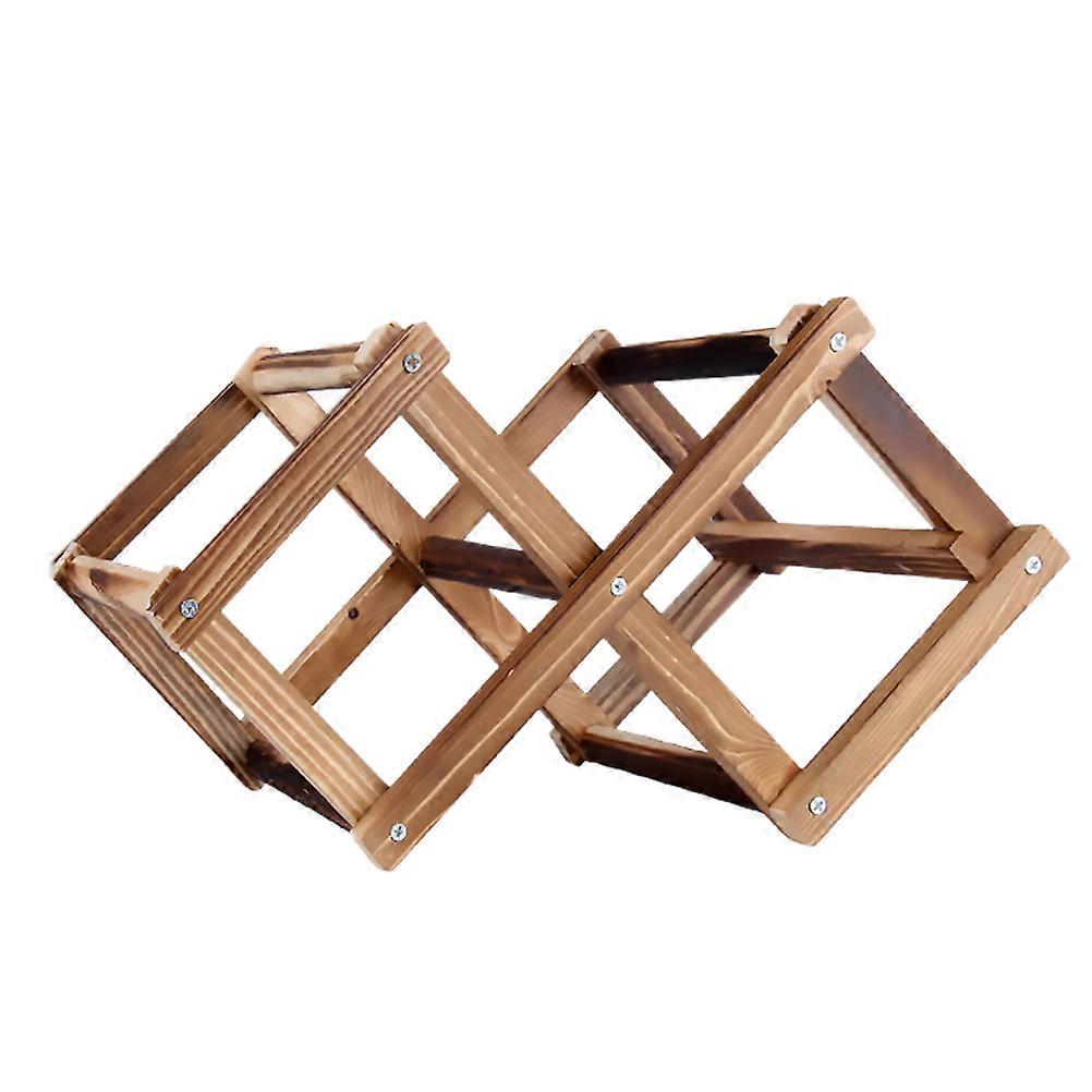Wooden Wine Display Rack for Storage Use 1Pcs Foldable Wine Shelf Brown