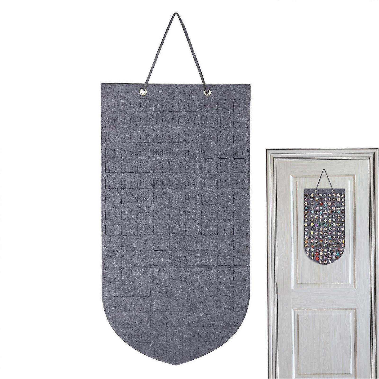 Brooch Pin Storage Organiser - Grey Enamel Pin Display for 120 Pins, Portable Decorative Felt Button Scoreboard for Lapel Pins and Brooches