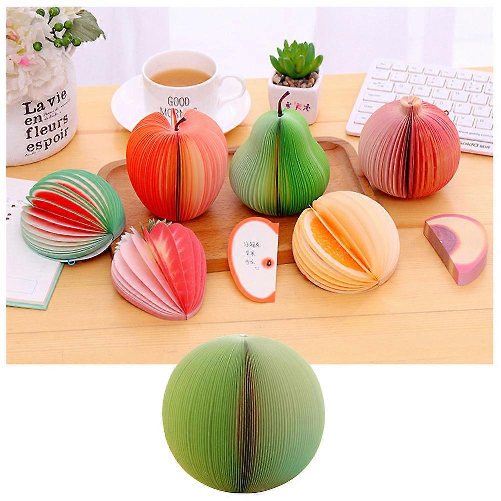 Fruit Memo Pad Sticky Memo Pad Removable Adhesive Repeated Use Memo Writing Forgetful People Work Office School College Study 9.5 x 4.5 x 1.1cm 1Pack