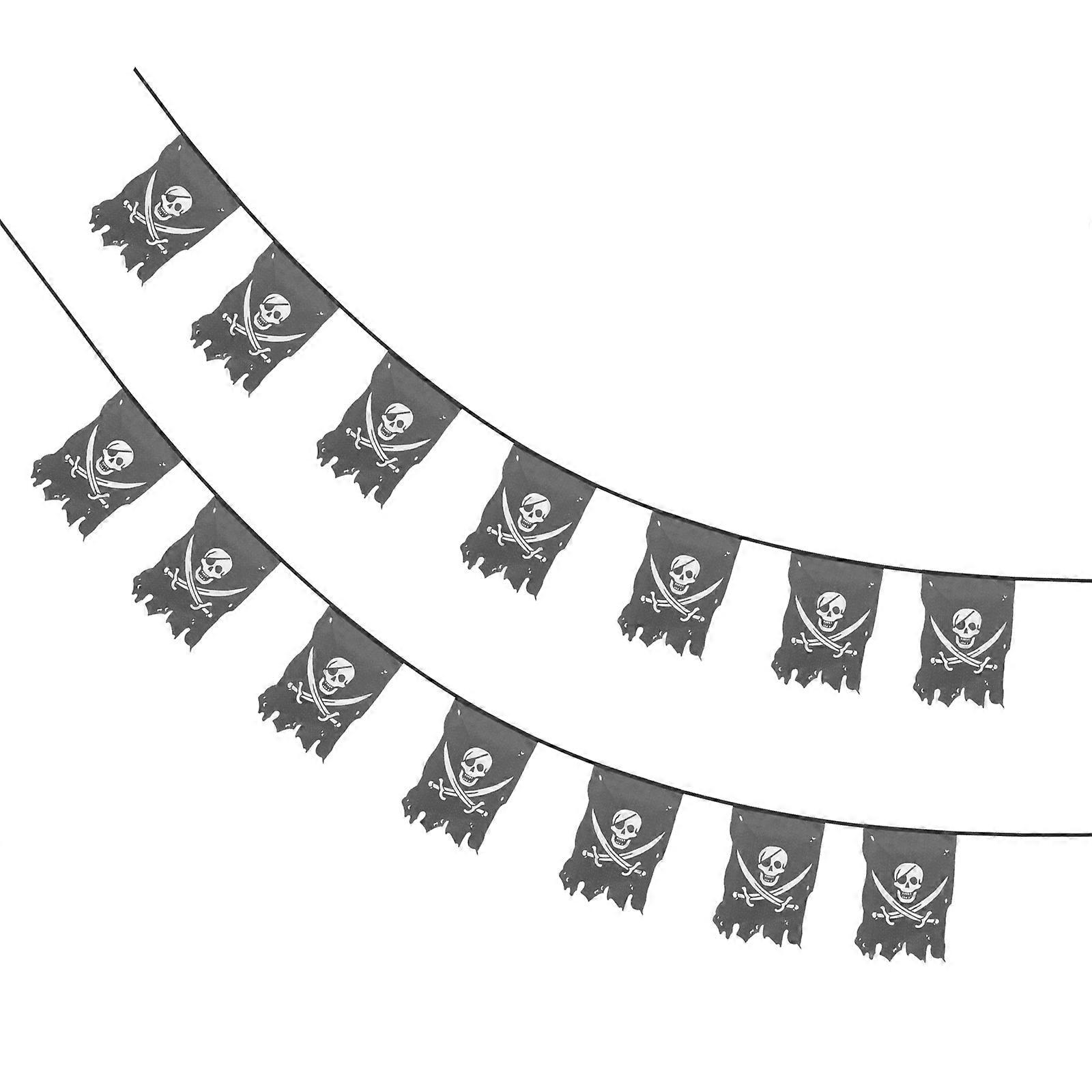 Pennant Banner Flags Halloween Pirate Decorations Multi Color 9m Total Length For Carnival 1 Set