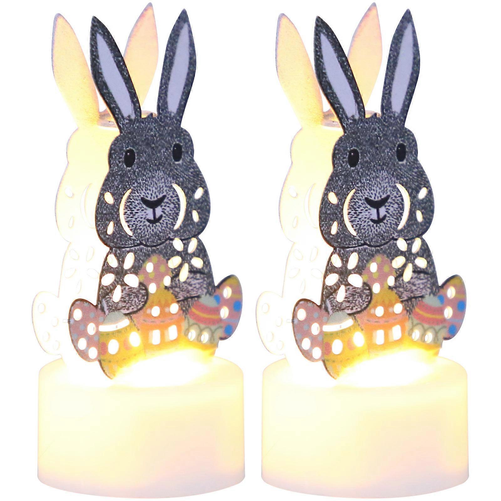 Rabbit Light Decoration 2Pcs Easter LED Night Lamp for Bedroom