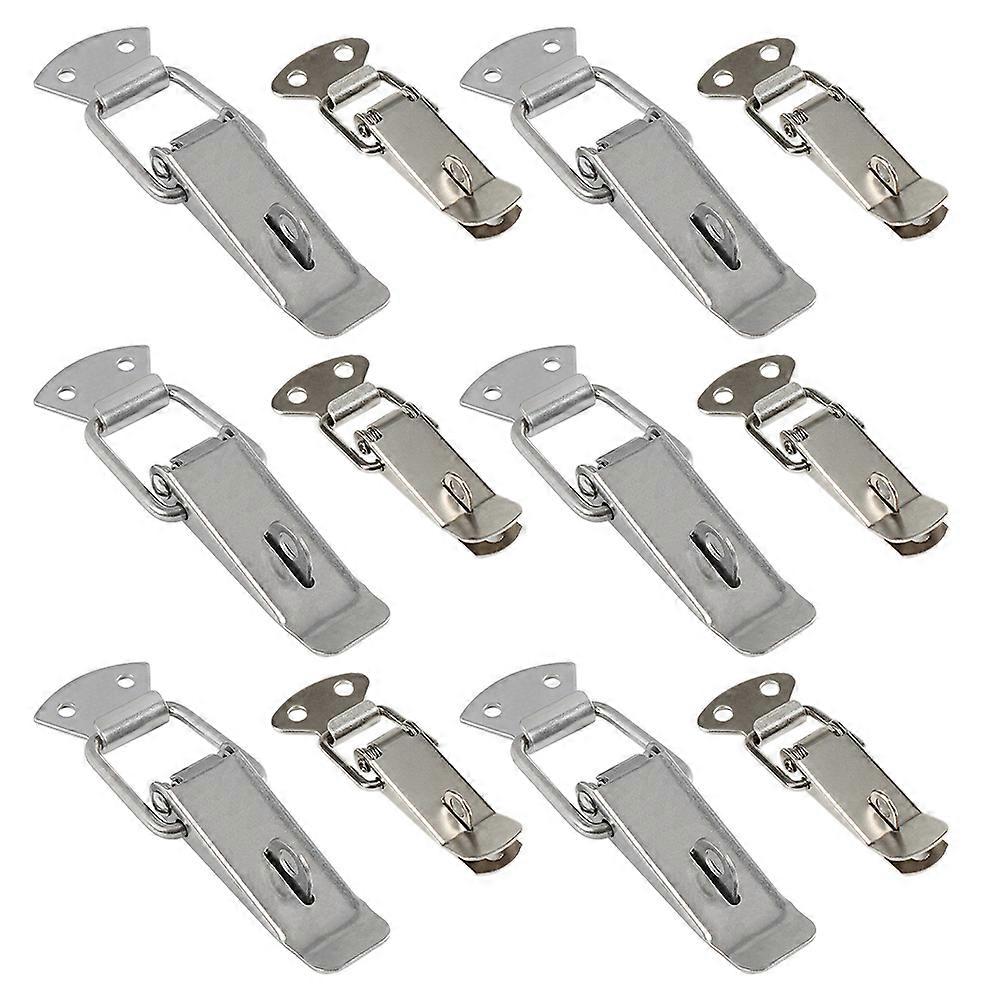 Box Latch Small Toggle Latch Spring Loaded Latch Hasp Silver 3.5X1.3X0.6In Tool Box Cabinet 12Pcs