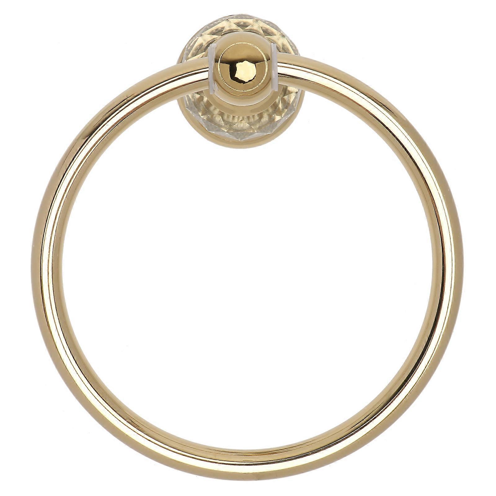 Golden Towel Ring Durable Hook for Bathroom Kitchen Space Saving Design Quick Drying Flexible Swing Feature Essential Bathroom Accessory