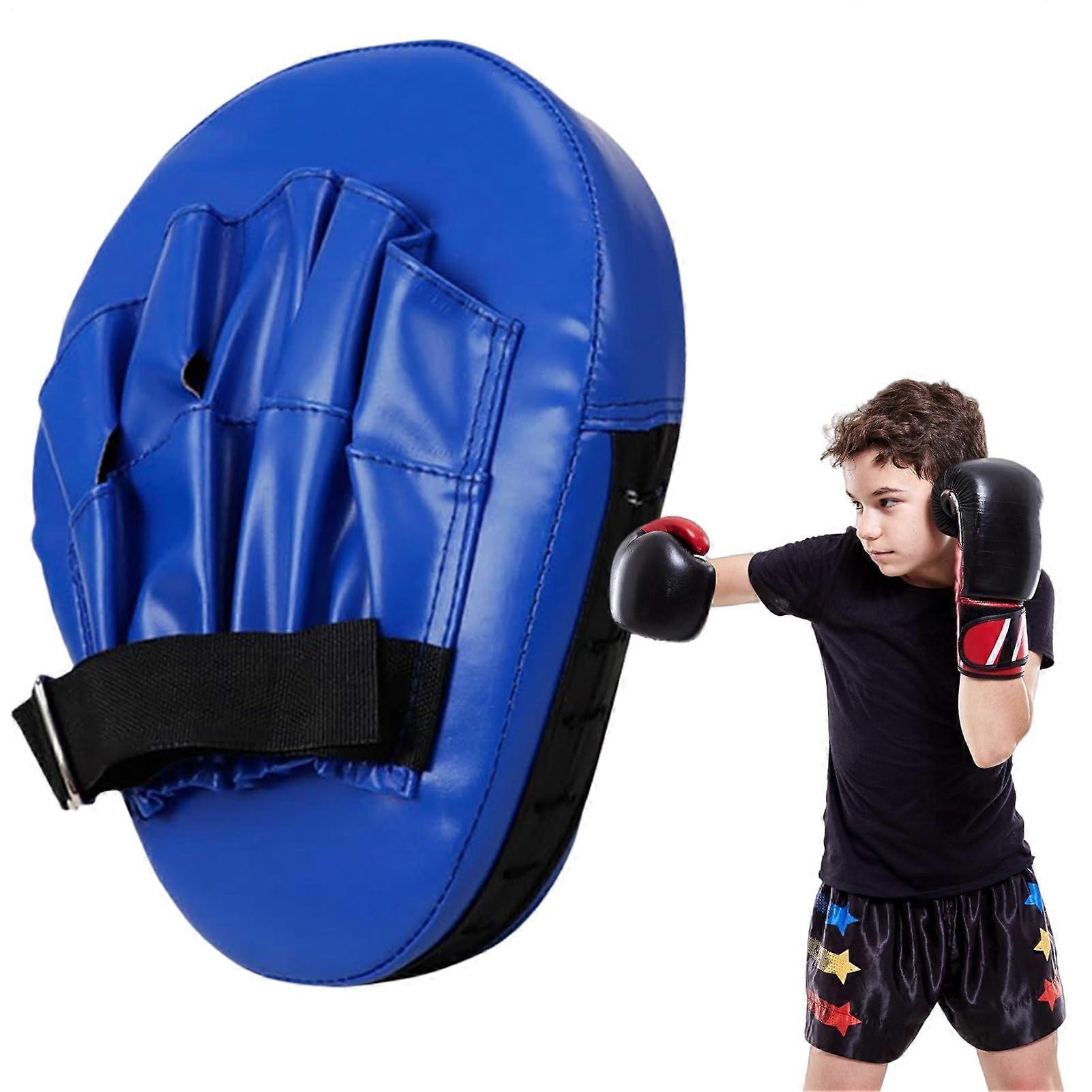 KickboxPad, boxing gloves boxing gloves with curved hand target thick, adjustable focus for kickboxing Muay Thai blue
