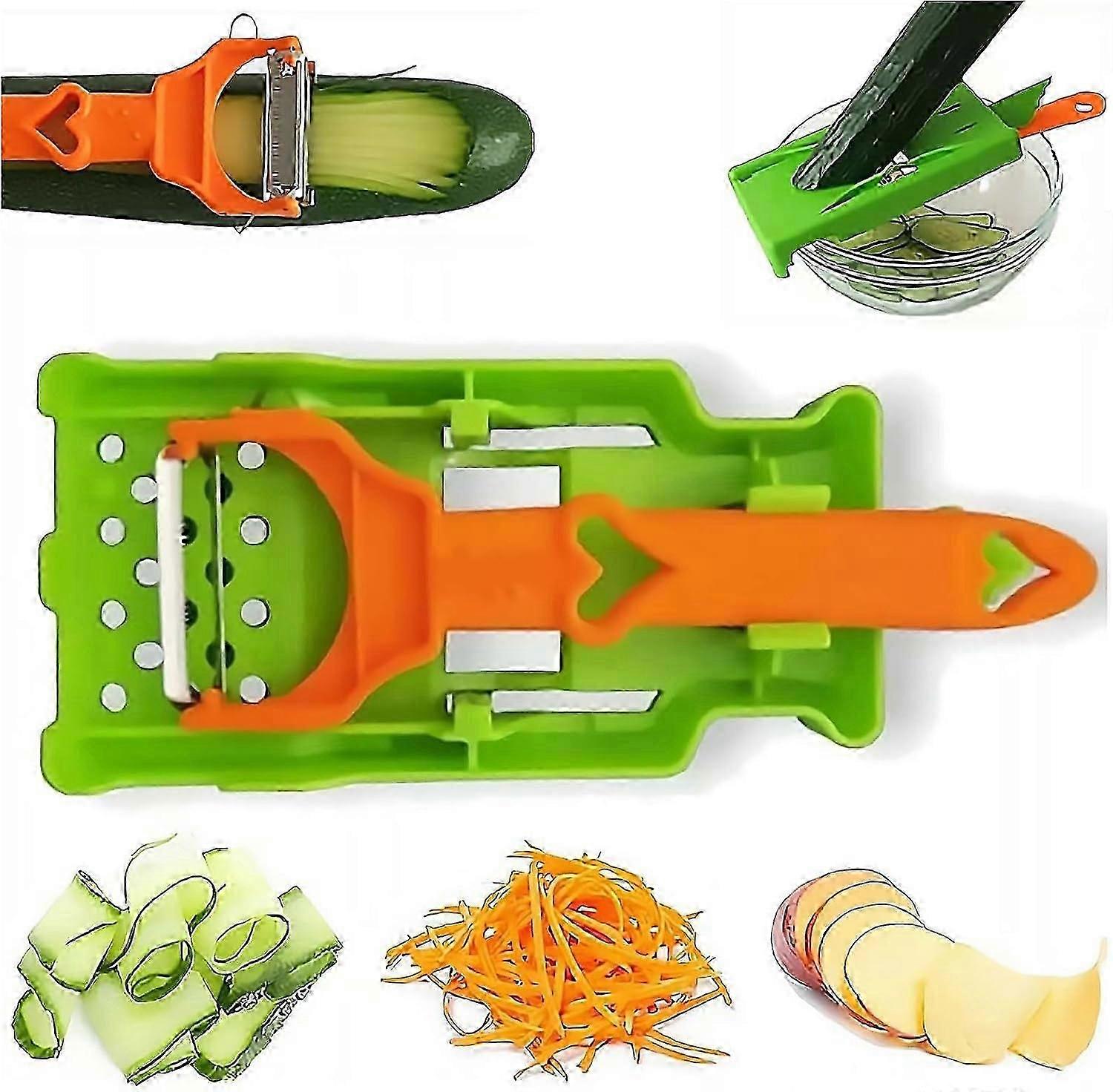 vegetable Peeler, Multifunctional Peeler 2025 New Upgrade 2 in 1 Cutter and Julienne Set for Potato Peeler, Peeler, Orange Peeler