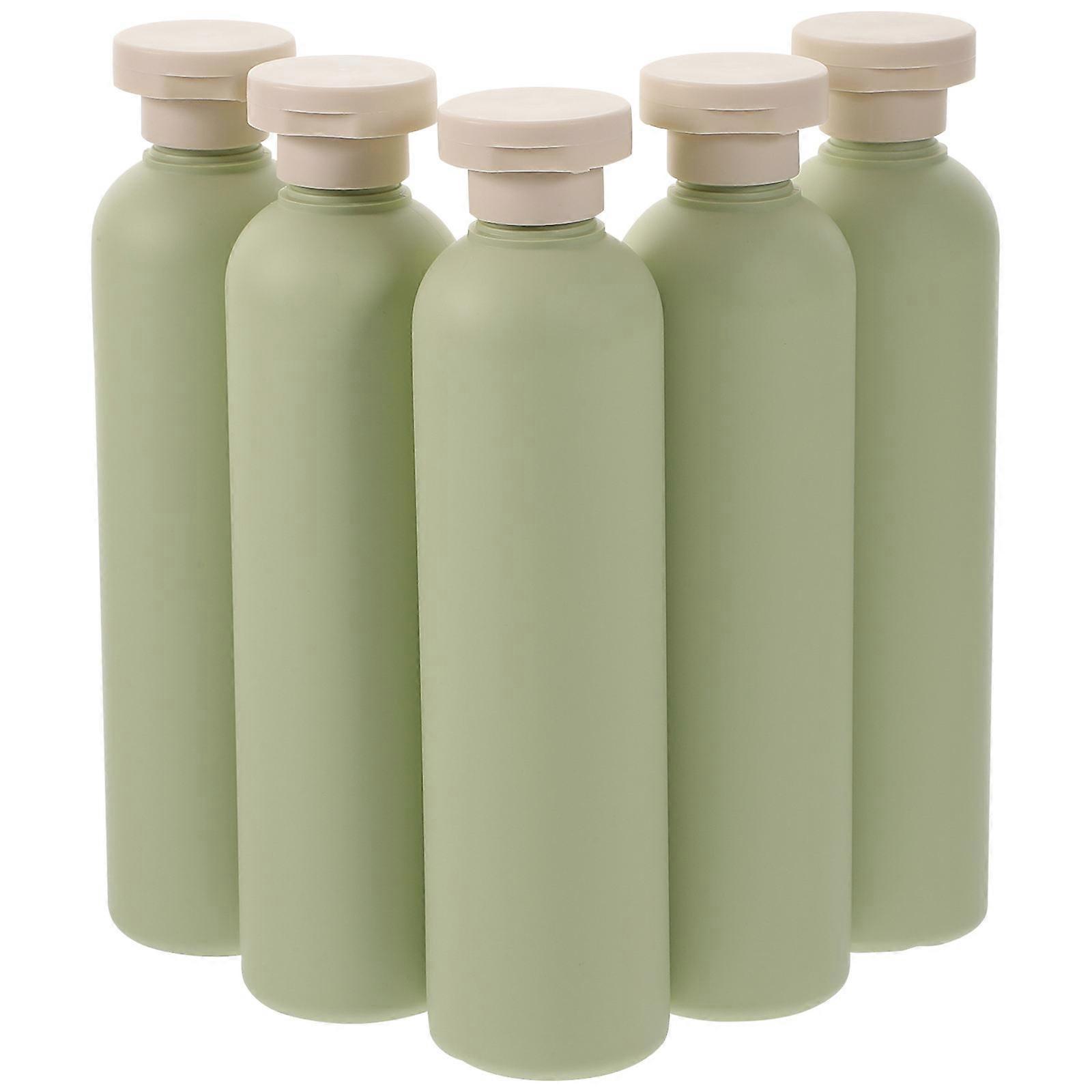 5pcs Refillable Plastic Travel Bottles Leak Resistant Squeeze Bottles with Flip Cap for Shampoo, Conditioner, Lotion, and Toiletries Use at Home or