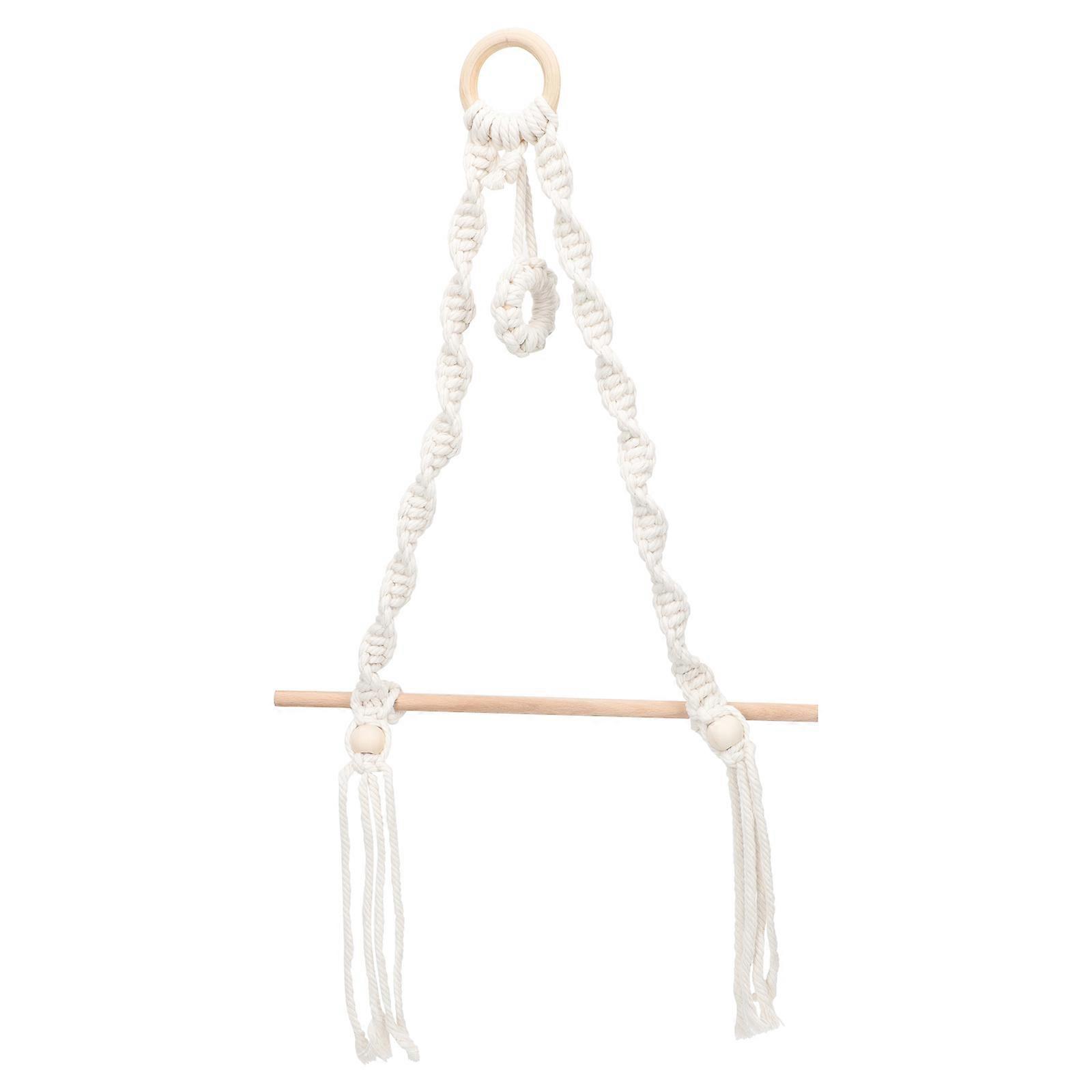 Decorative Paper Towel Rack Rustic Hand-woven 45x30cm White 1Set