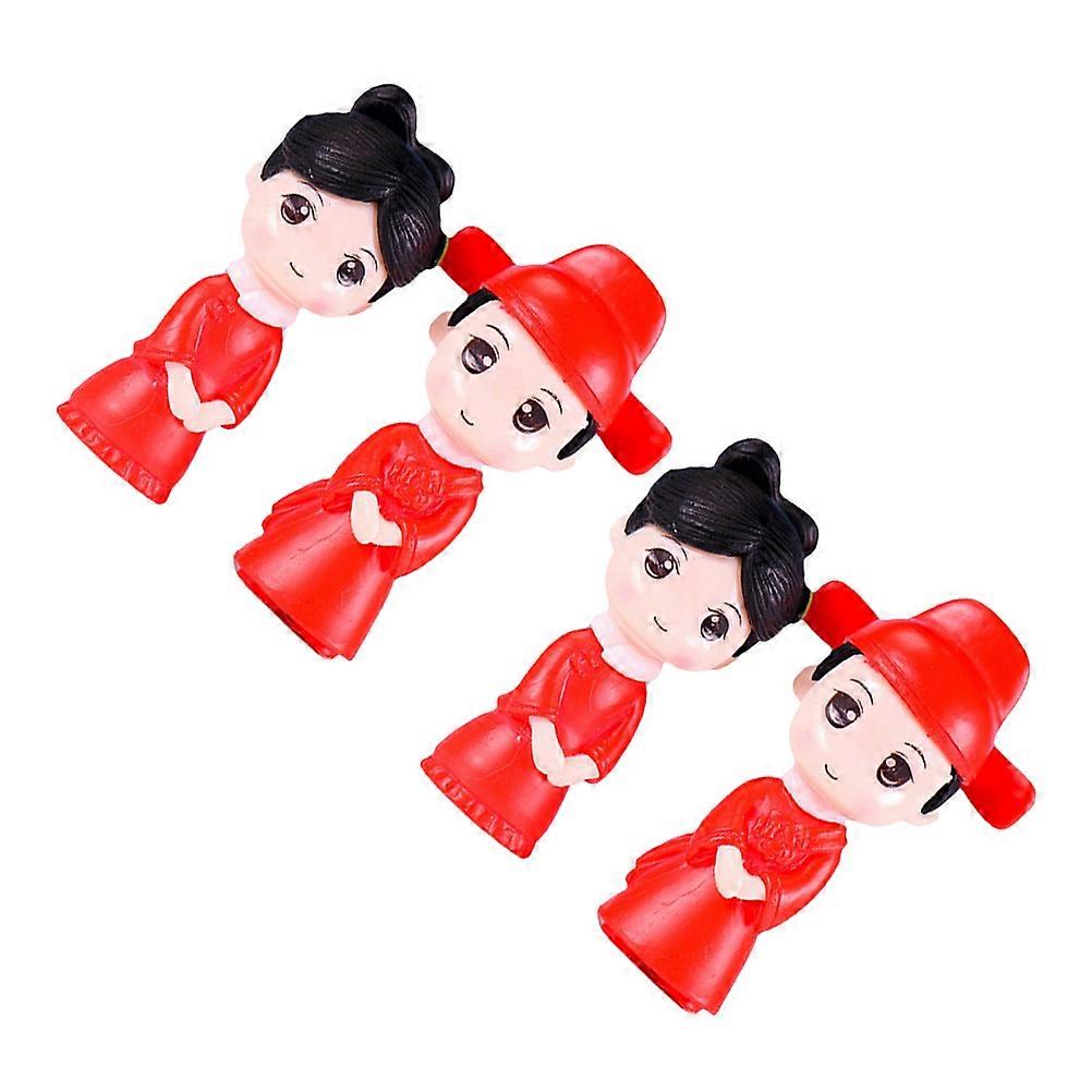 Couple Shape Cake Toppers Environmentally Friendly Material Romantic Modeling For Micro Landscape Decor 5.7X3.6X3.6cm Visual Enjoyment 4Pcs