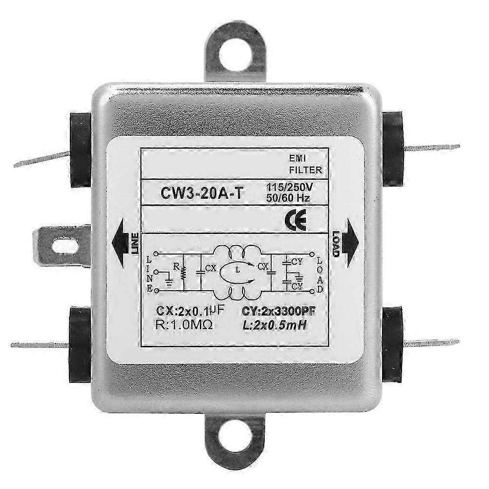 CW3-20A T Single phase Power EMI Filter Power Supply Filter 115V/250V 50/60Hz