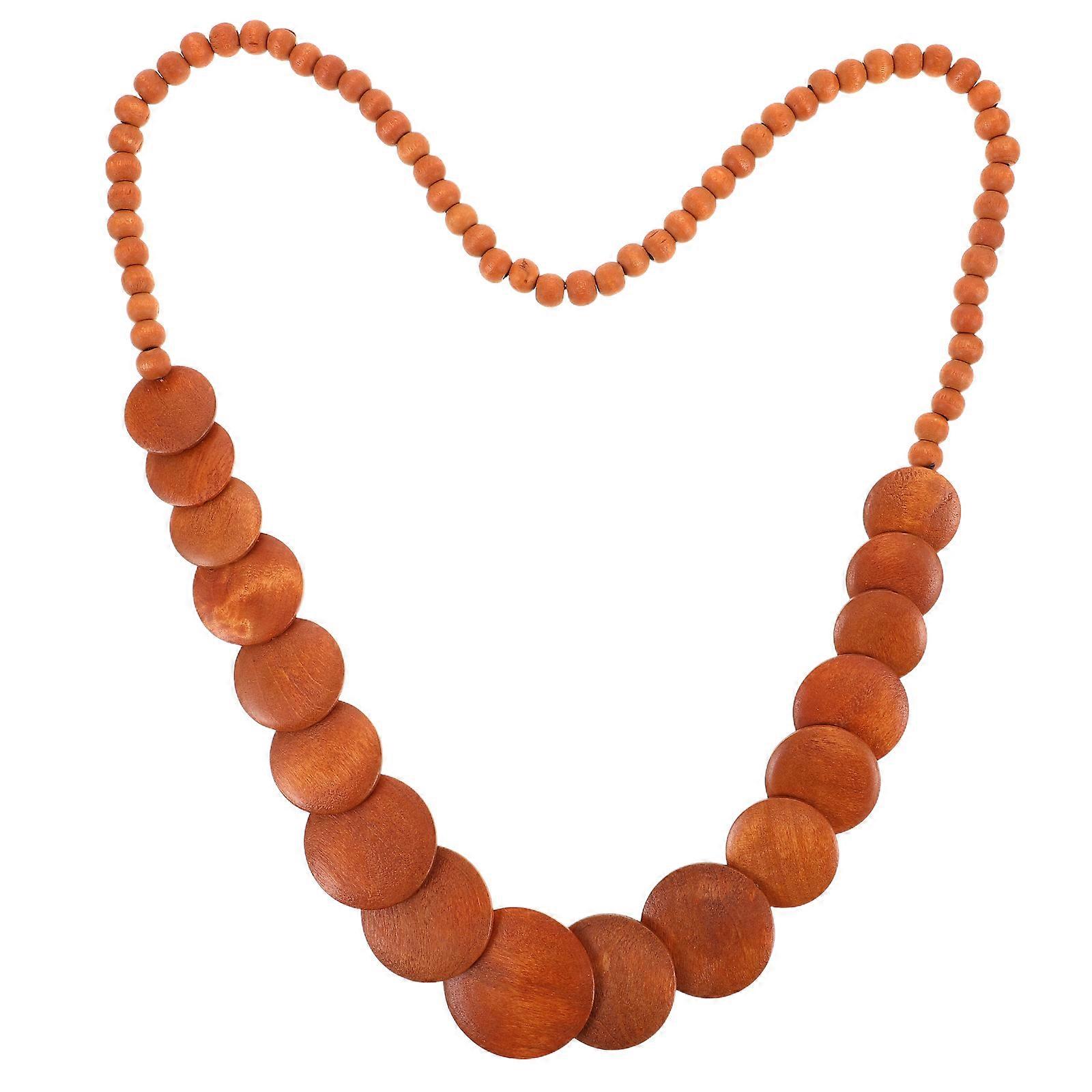 Here's a polished and professional product description based on your input:
**Vintage Wooden Beads Choker Necklace – Handmade Natural Bead