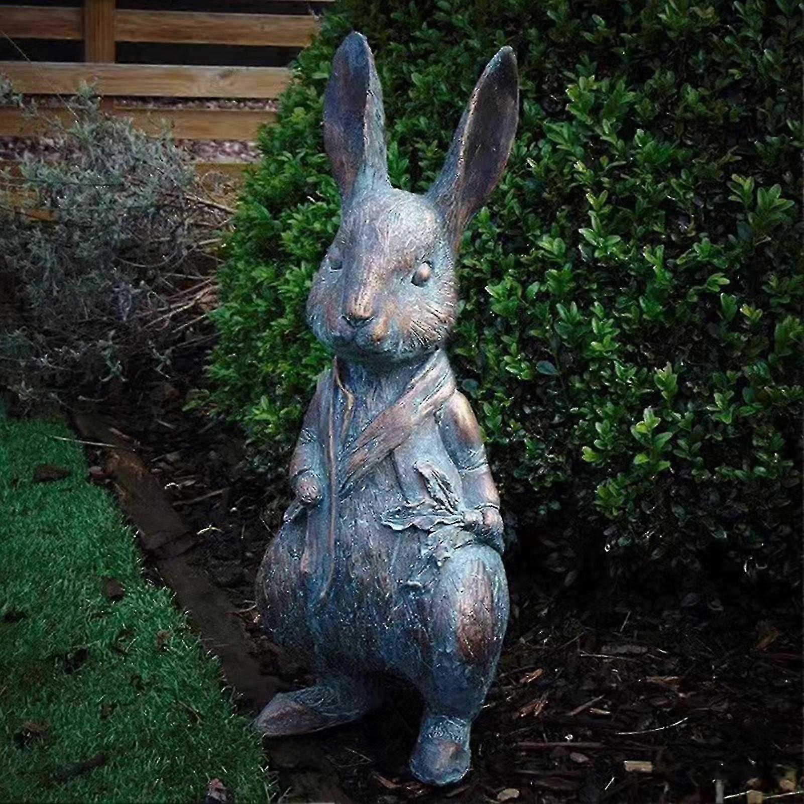 Easter Bunny Standing Statue Outdoor Rabbit Figurine Easter Decorations