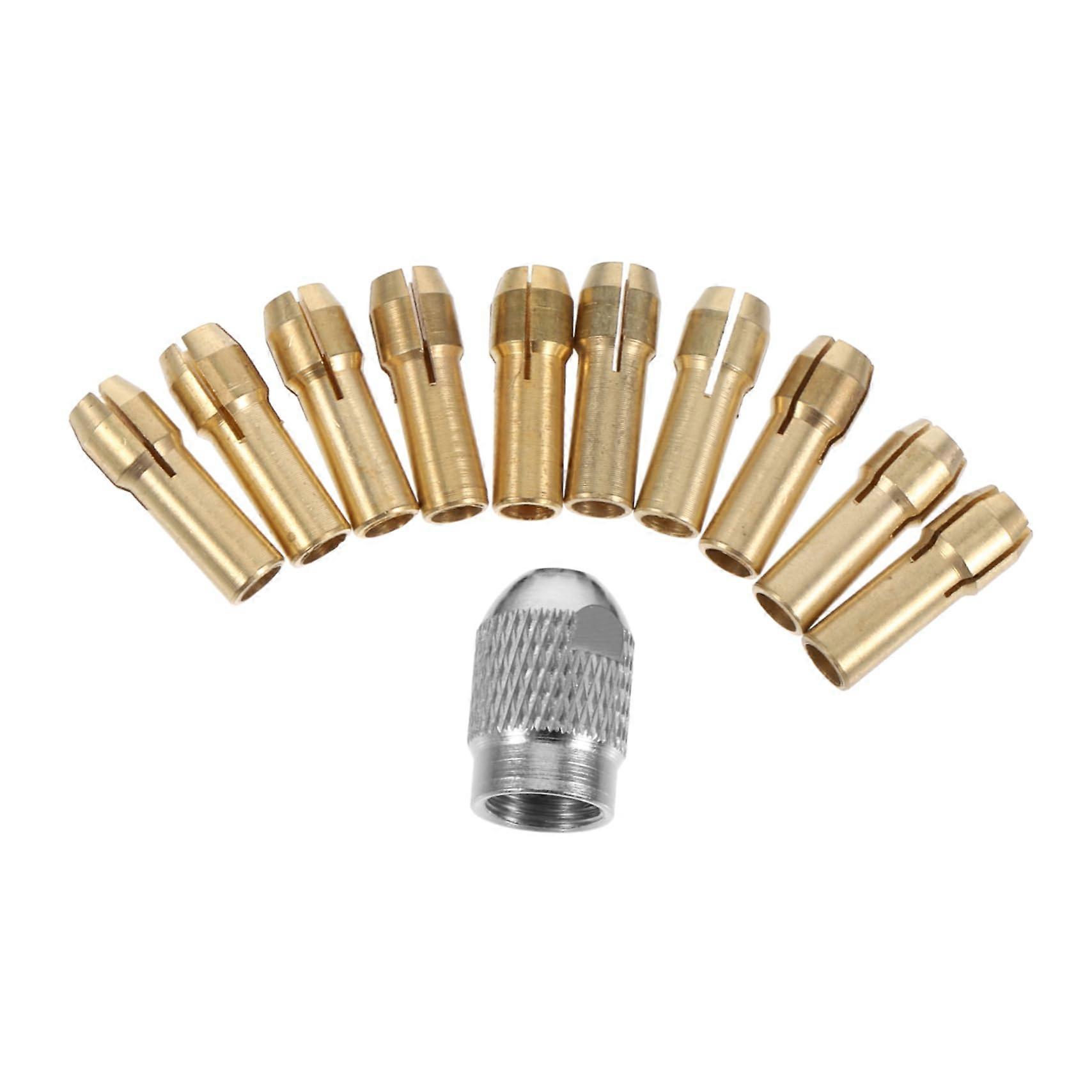 Electric Collet Chuck Mini Drill Bit Holder 1 Set Golden Stainless Steel Miniature Tool Compatibility and Size Specifications
