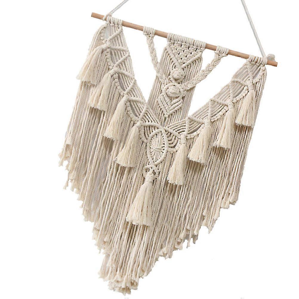 Handmade Cotton Tapestry With Wooden Stick For Home Decoration In Bohemian Style 1Pack