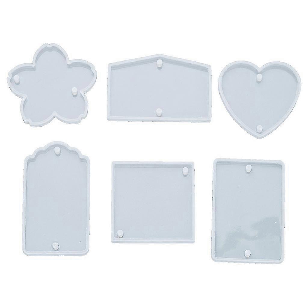 6PCS DIY Many Kinds of Shape Silicone Mold for Ornament Pendants Small Accessory DIY Casting Mold Long-term Use Material