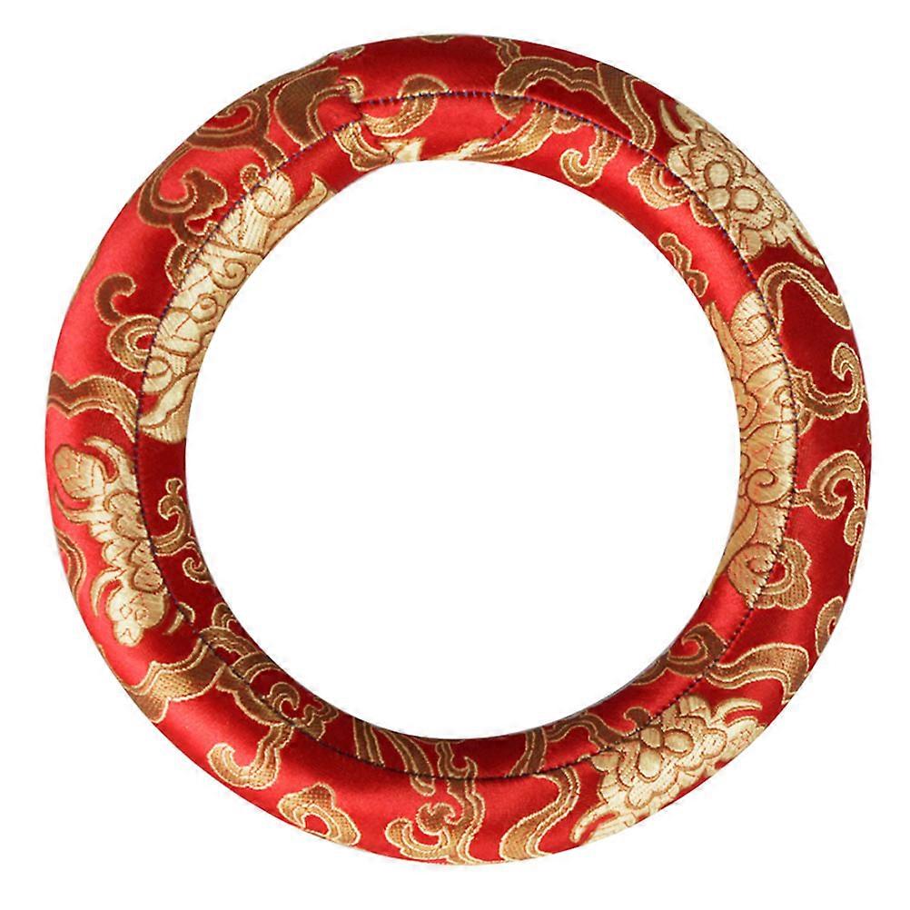 Yoga Sound Bowl Cushion Red Cotton Pad Durable Religious Practice 1Set