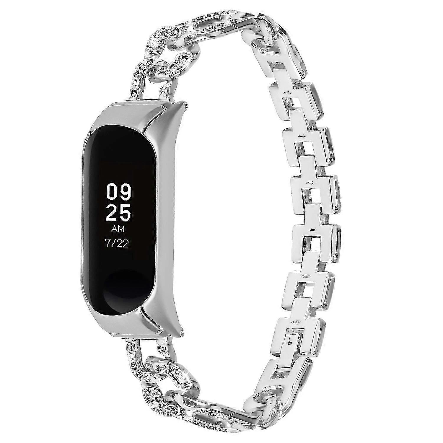 For Alloy Watch Band with Watch Case Suitable for Xiaomi Mi Band 7 with Rhinestone Decor