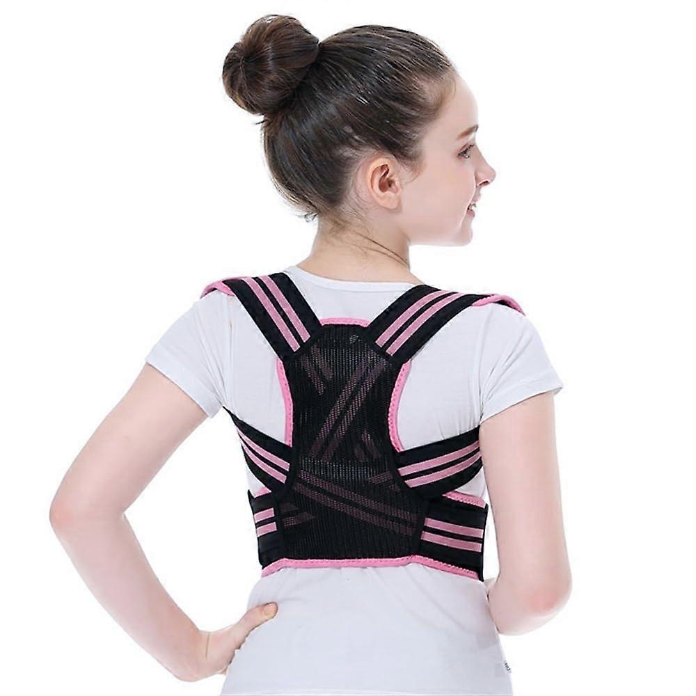 Posture Corrector For Children Adjustable Back Support Orthopaedic Corset Humpback Correction Belt Pink Size M