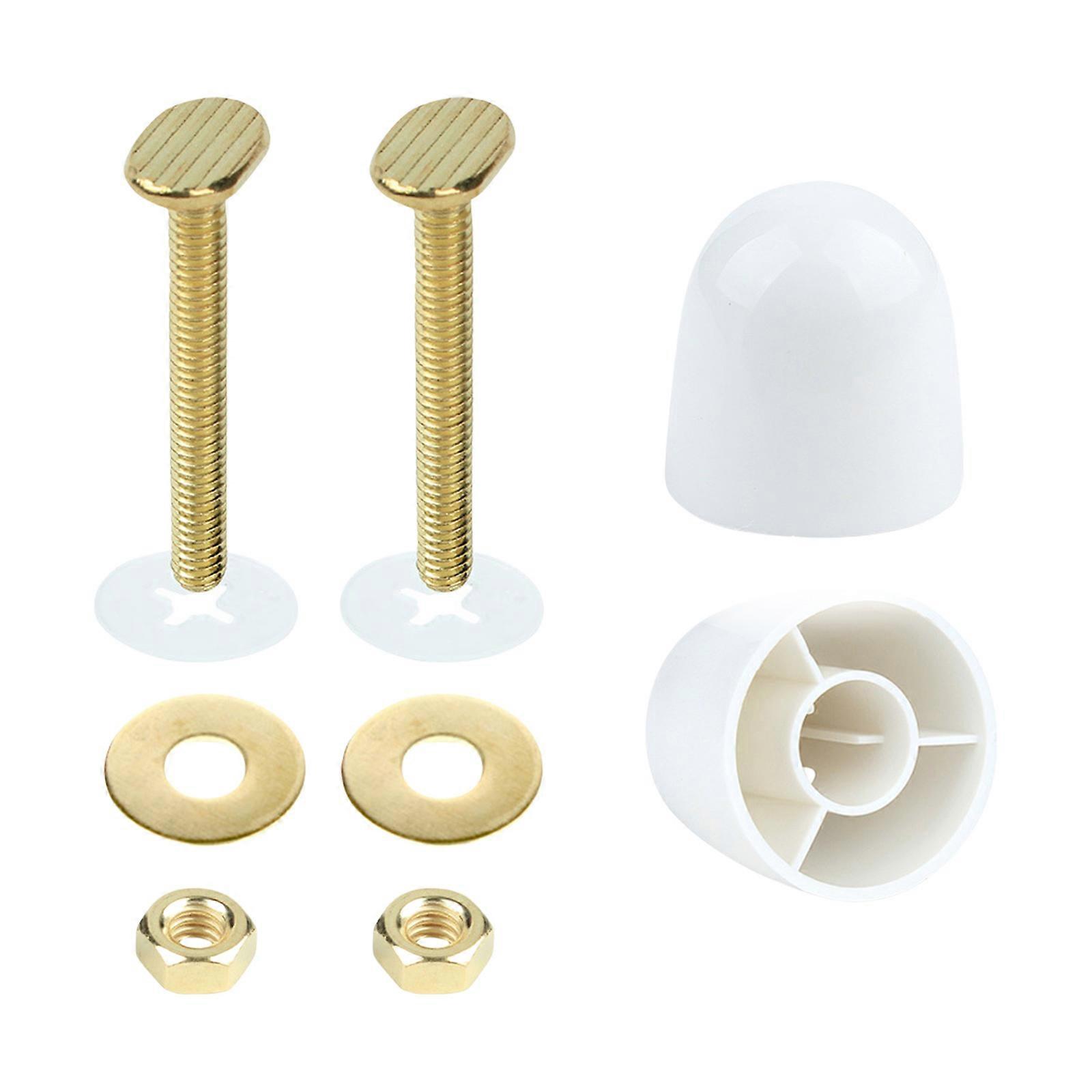 Robusto WC Set di ferramenta sicura Bulloni in ferro Dado in rame Coperture decorative Universali Aggiornamenti del bagno Bianco