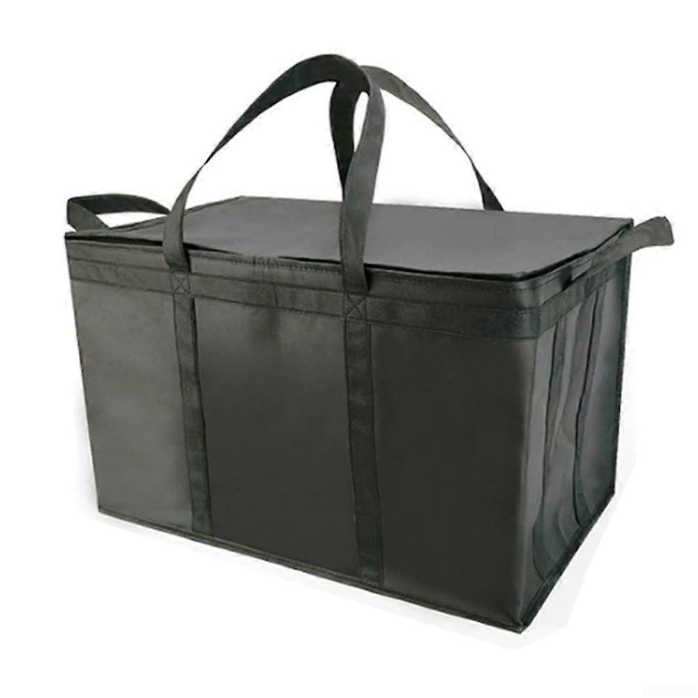 Insulated Shopping Bag For Temperature Control, Reusable Insulated Tote, Ample Storage, All Black