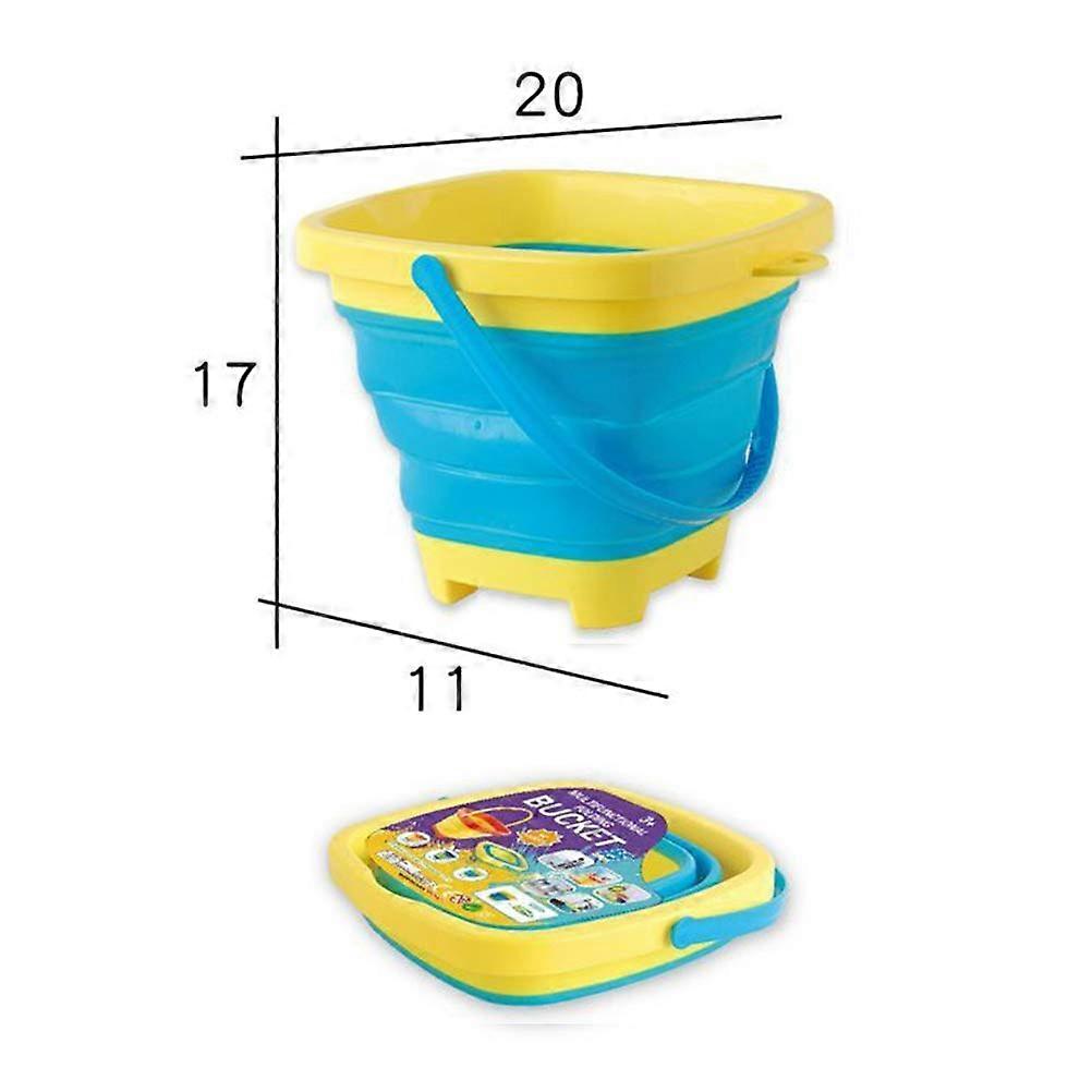 Multifunctional Foldable Beach Bucket Sand Toy for Plastic Sand Bucket Expandable Sand Pail or Even Laundry Multifunctional Foldable Beach (Blue)