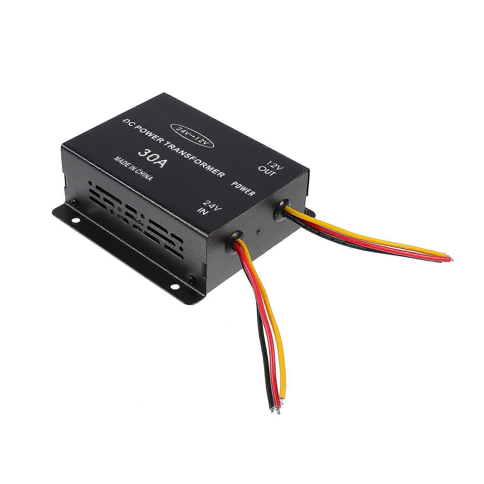 Car Power Inverter DC 24V to 12V Voltage Converter with Memory Function Power Supply for Car Truck Vehicle Electronics Black