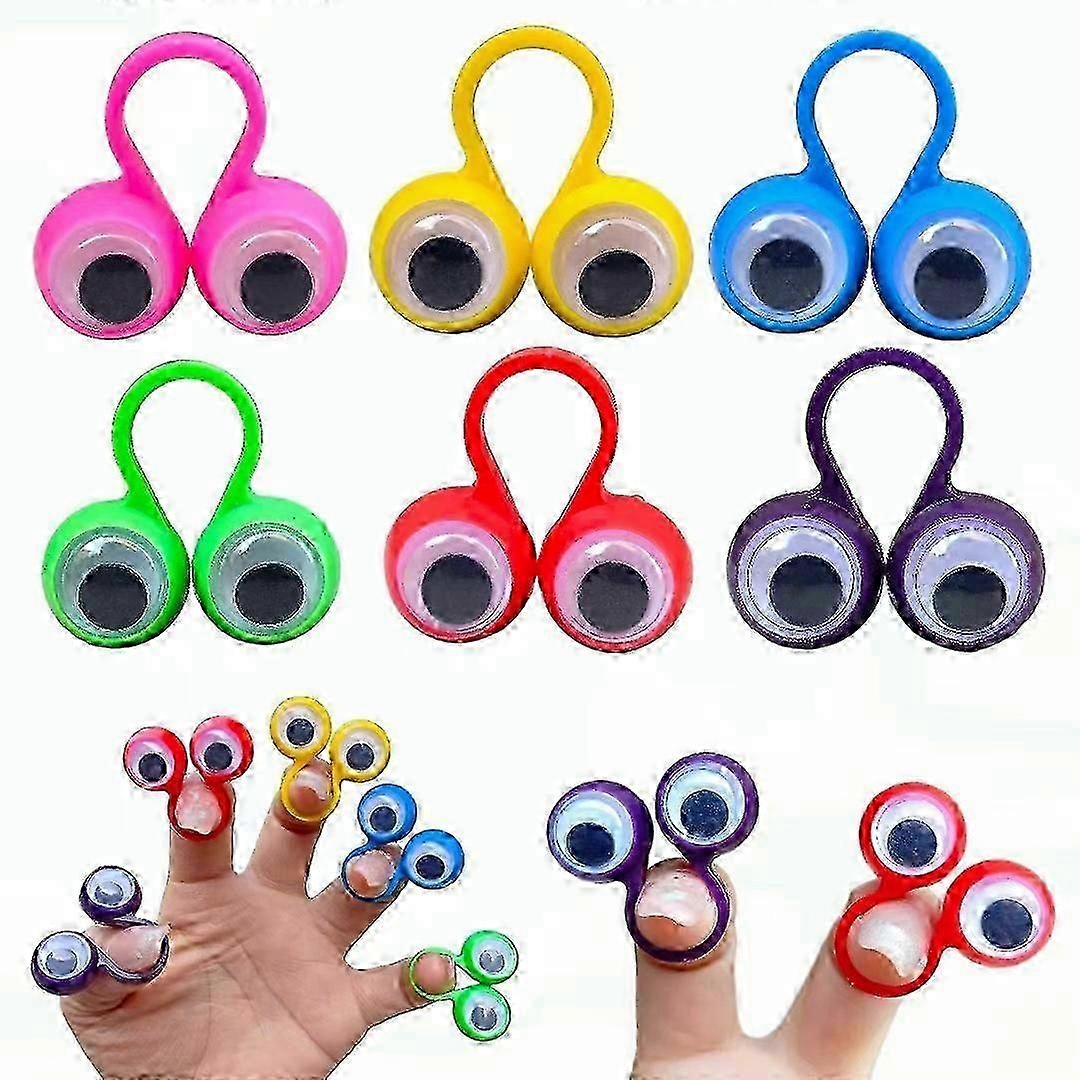 6 pieces educational monster finger puppets toy (random color)