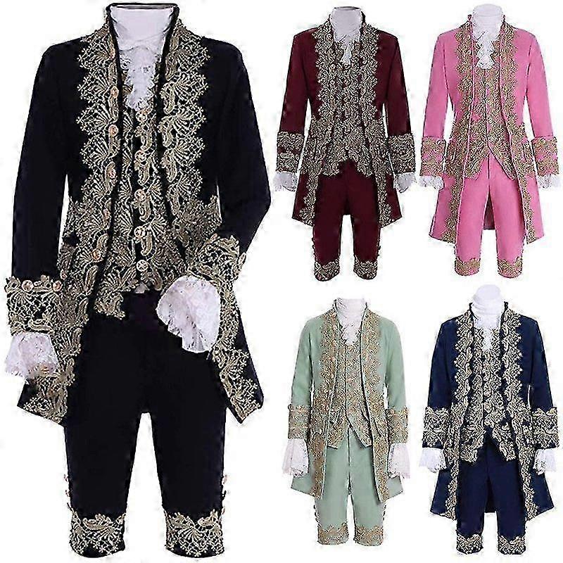 "Men's Victorian Fancy Outfit 18th Century Regency Tailcoat Vest Halloween Costume" NL