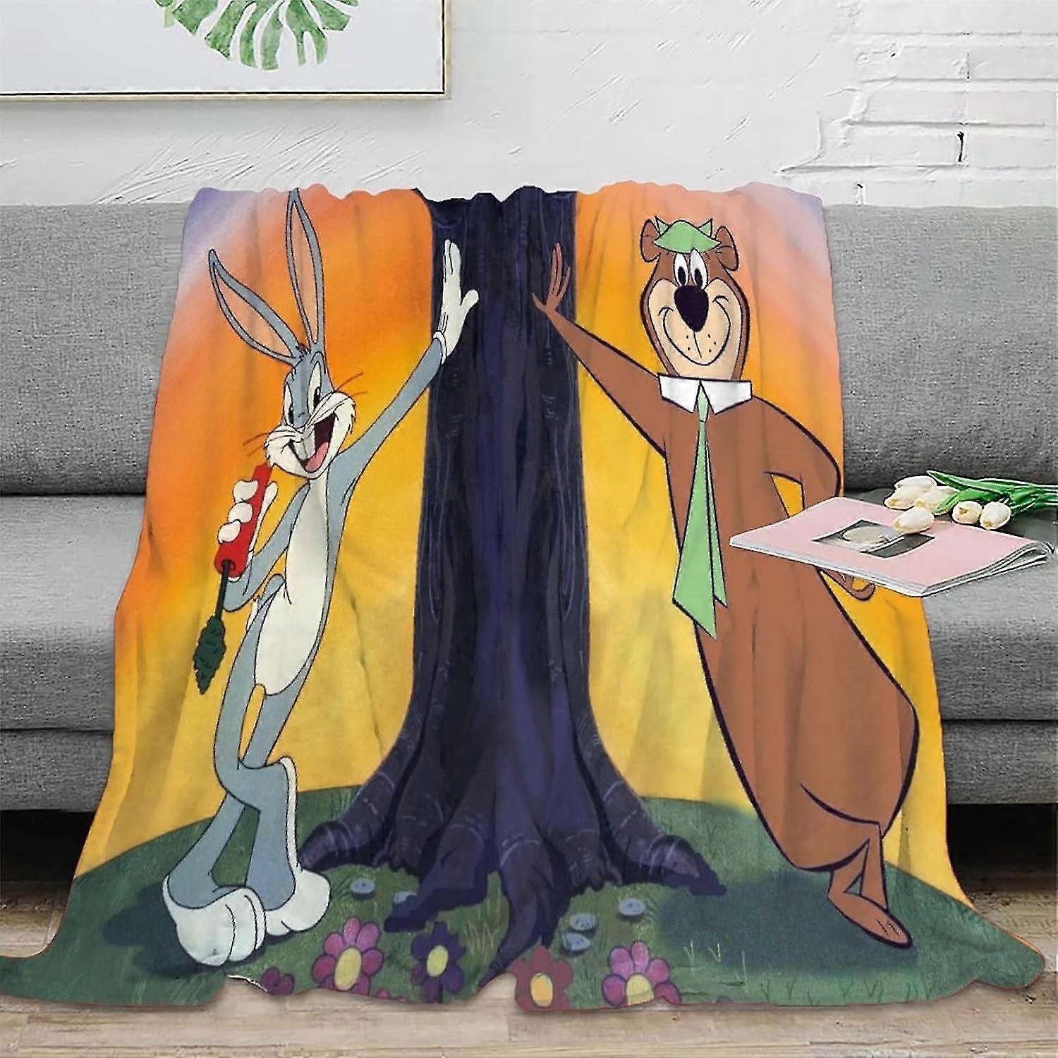 Soft Cozy Thick Warm 3D Bugs Bunny Pattern Turtles Flannel Blanket for Kids