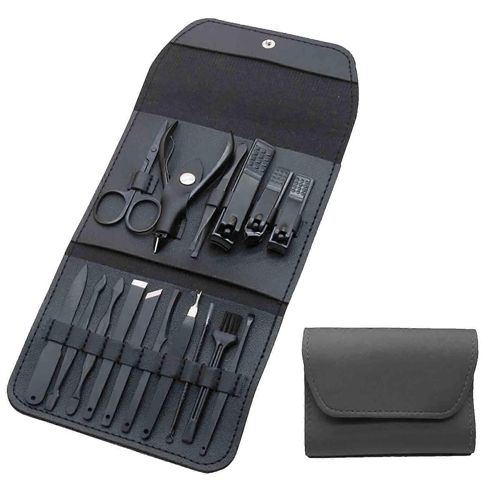 16ks / set na nehty cutter set make-up kosmetický nástroj nůž na nehty sada skládací taška nerezová ocel nástroj prst na nehty clipper kit