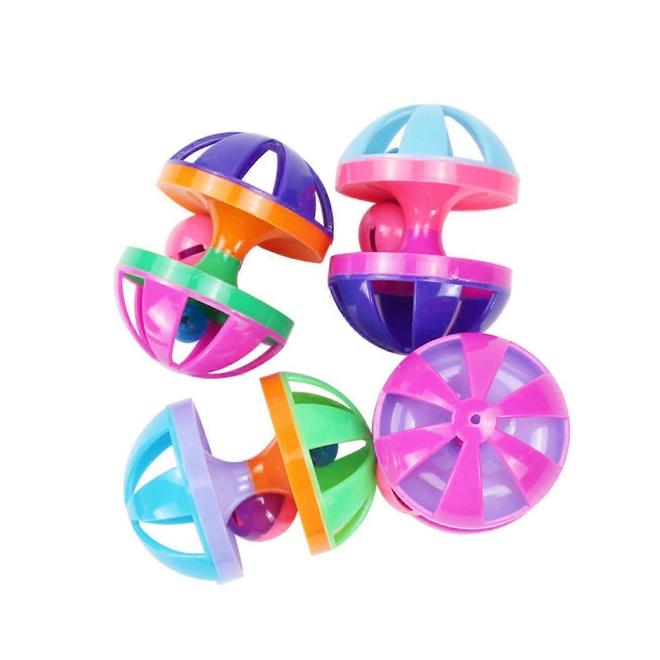Cat Balls with Bells - 4 Pack Colorful Interactive Cat Toys for Kittens - Promotes Activity and Playtime