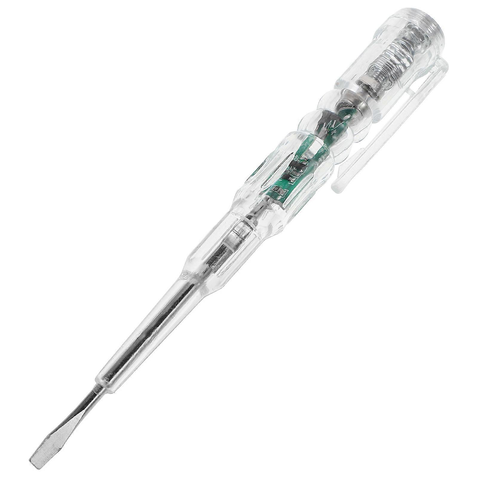 Electrical Tester Pen Dual Light Circuit Testing Voltage Detection Electricians 14X2cm Zinc Alloy 1Pair