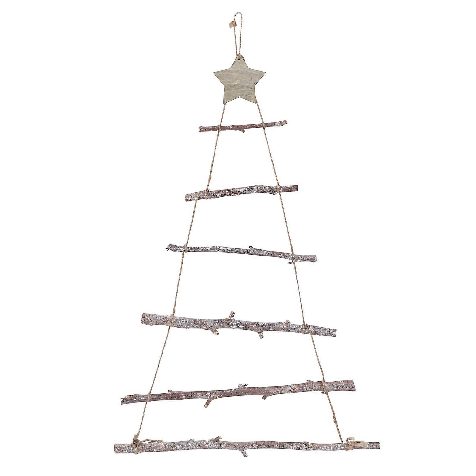 Wood Ornament Craft Tree Shaped Ornaments For Christmas Tree Round Shape 82X52Cm 1Pcs