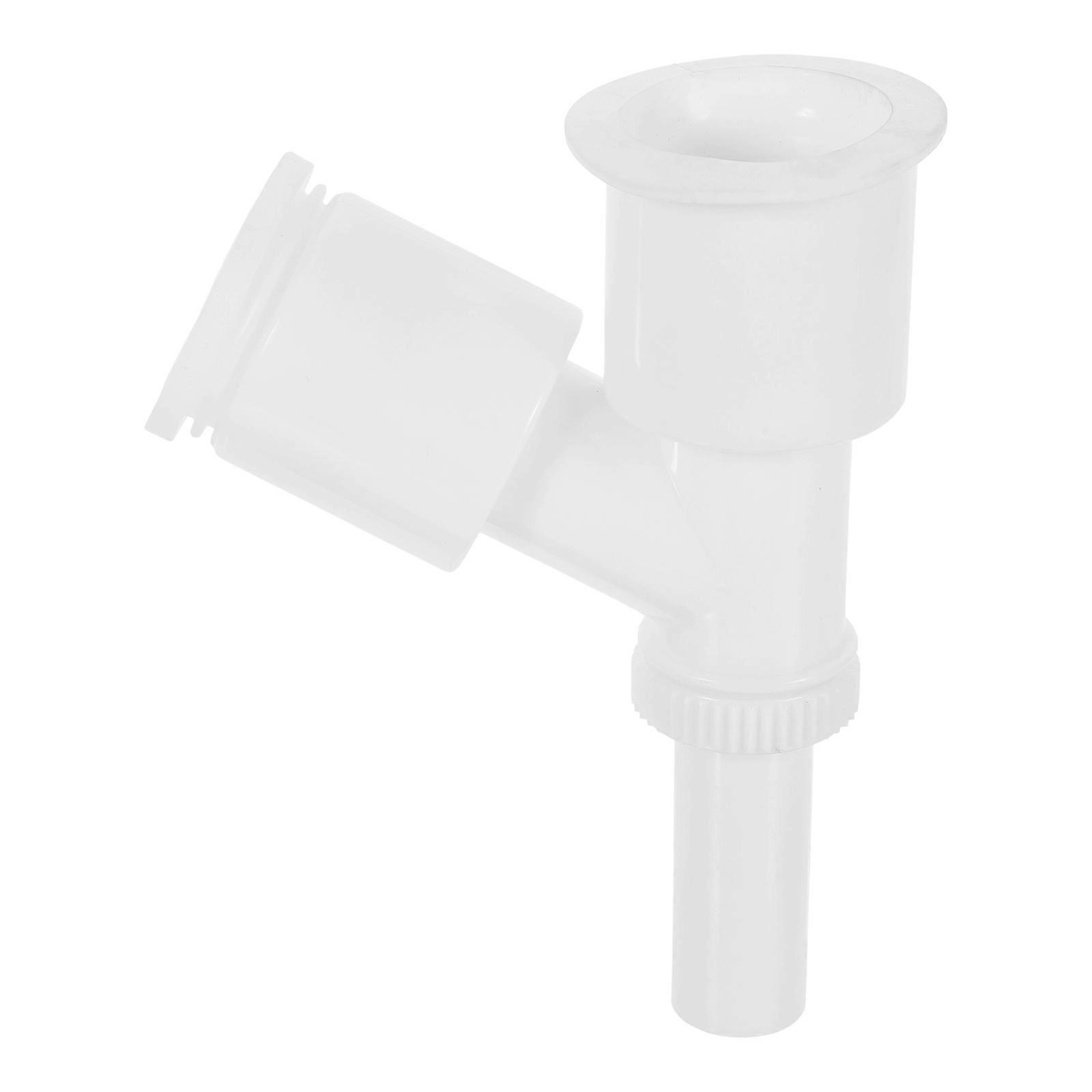 Washing Machine Sewer Tee Connector Anti-Blocking White 15x12cm Pipeline Adapter for Plumbing Installation 1Pc