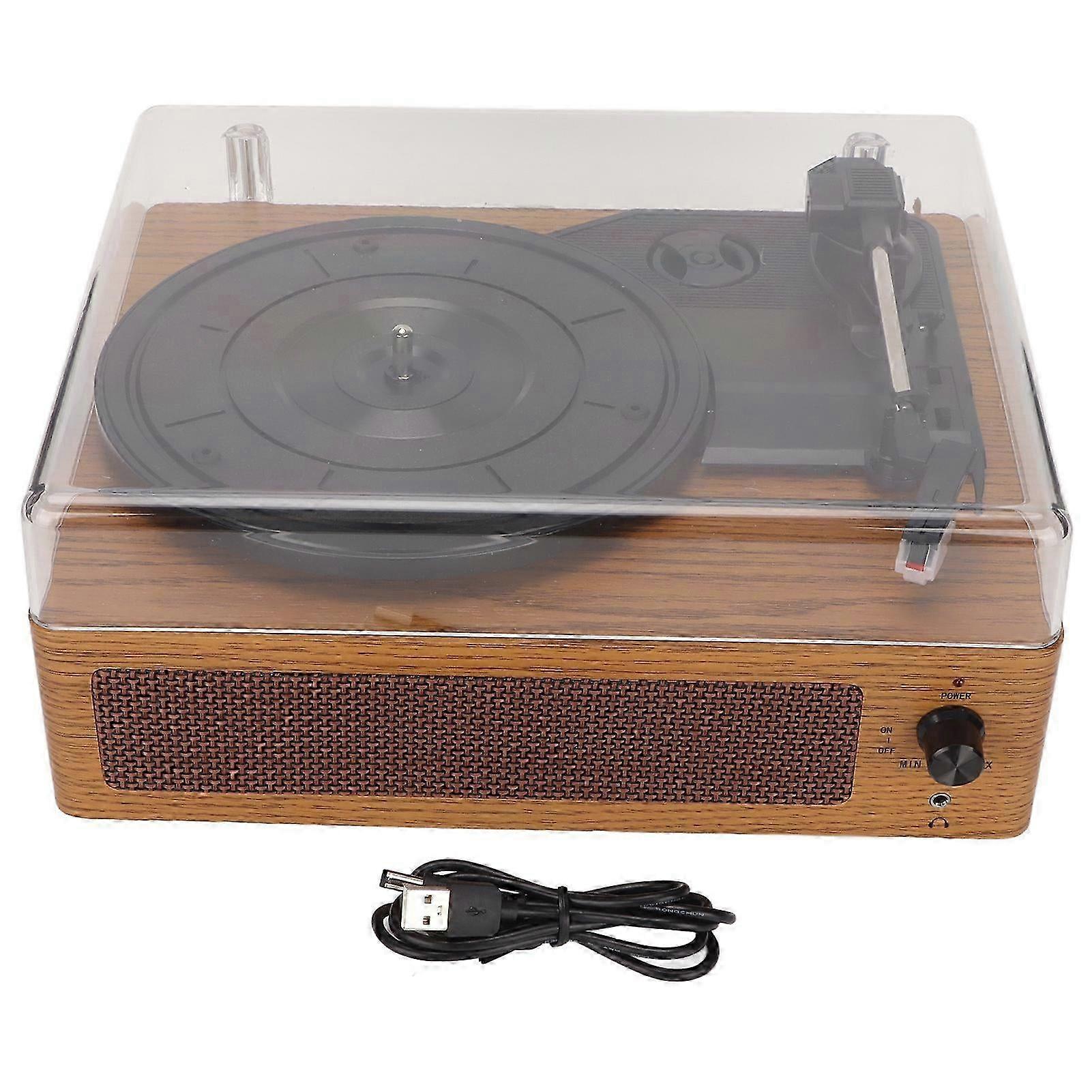 3 Speed Vinyl Record Player Bluetooth Turntable Retro Phonograph With Ruby Stylus