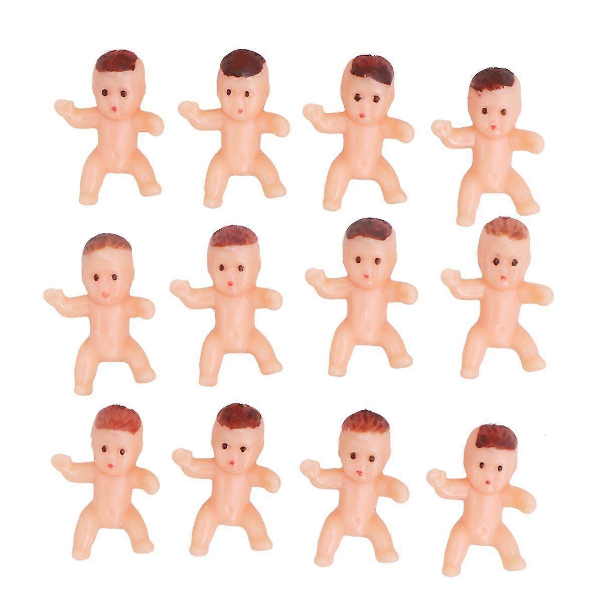 100pcs Plastic Baby Doll Decors Mini Birthday Party Favors Gifts for Infants Toddlers (1) Skin Color