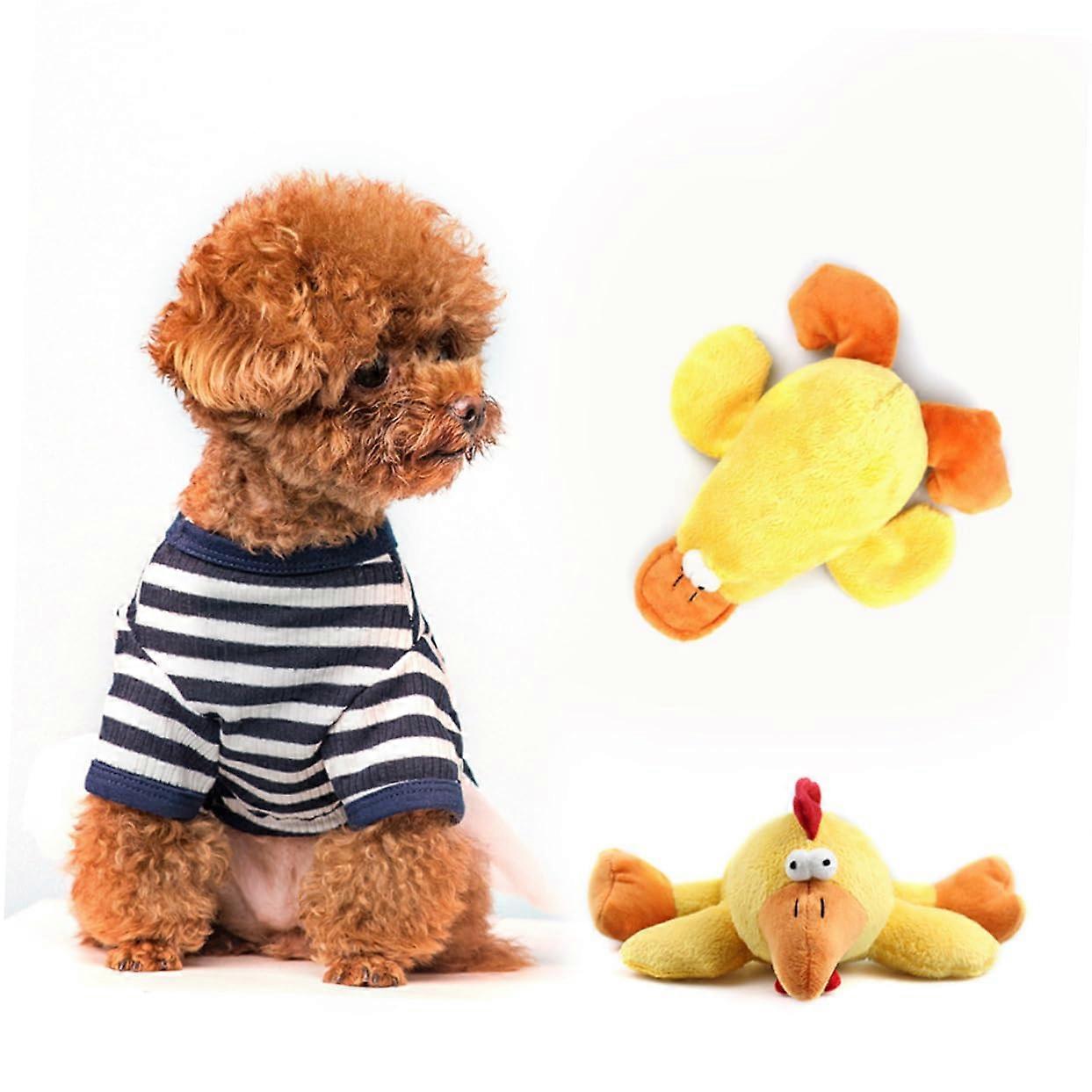 Plush Chicken Toy, Plush Animal, Plush Chicken Puppy Small Pet Toy with Sound for Pets, Dog Chew Toy, Bite Toy for Dogs, Dog Toy, Yellow, Size 1