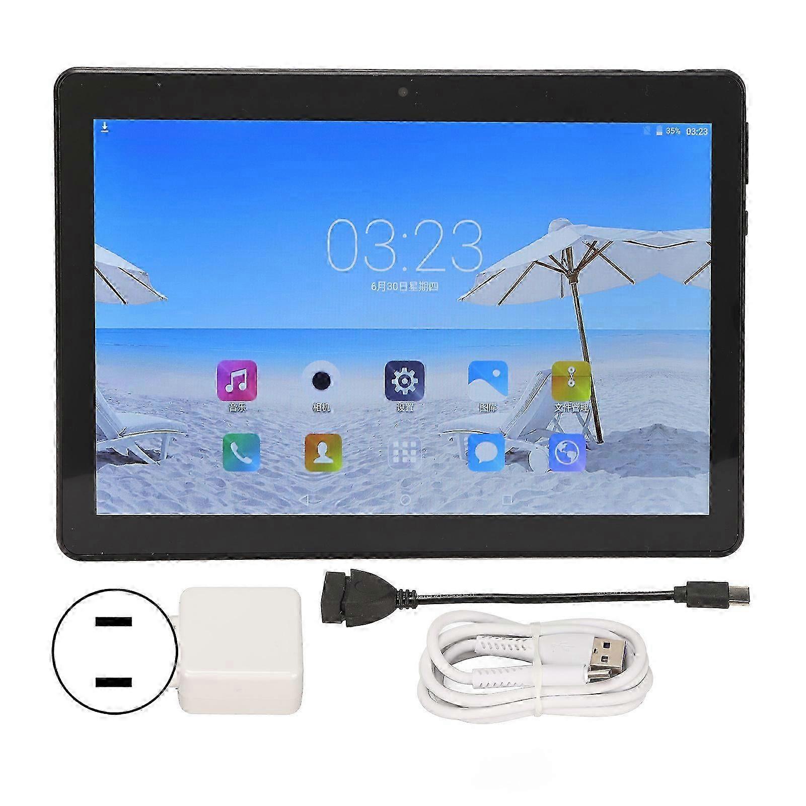 10.1In Tablet Dual Sim Triple Camera 8 Core Cpu 16gb Rom 1gb Ram Hd Touch Screen 3g Phone Tablet 100?240v Black Us Plug