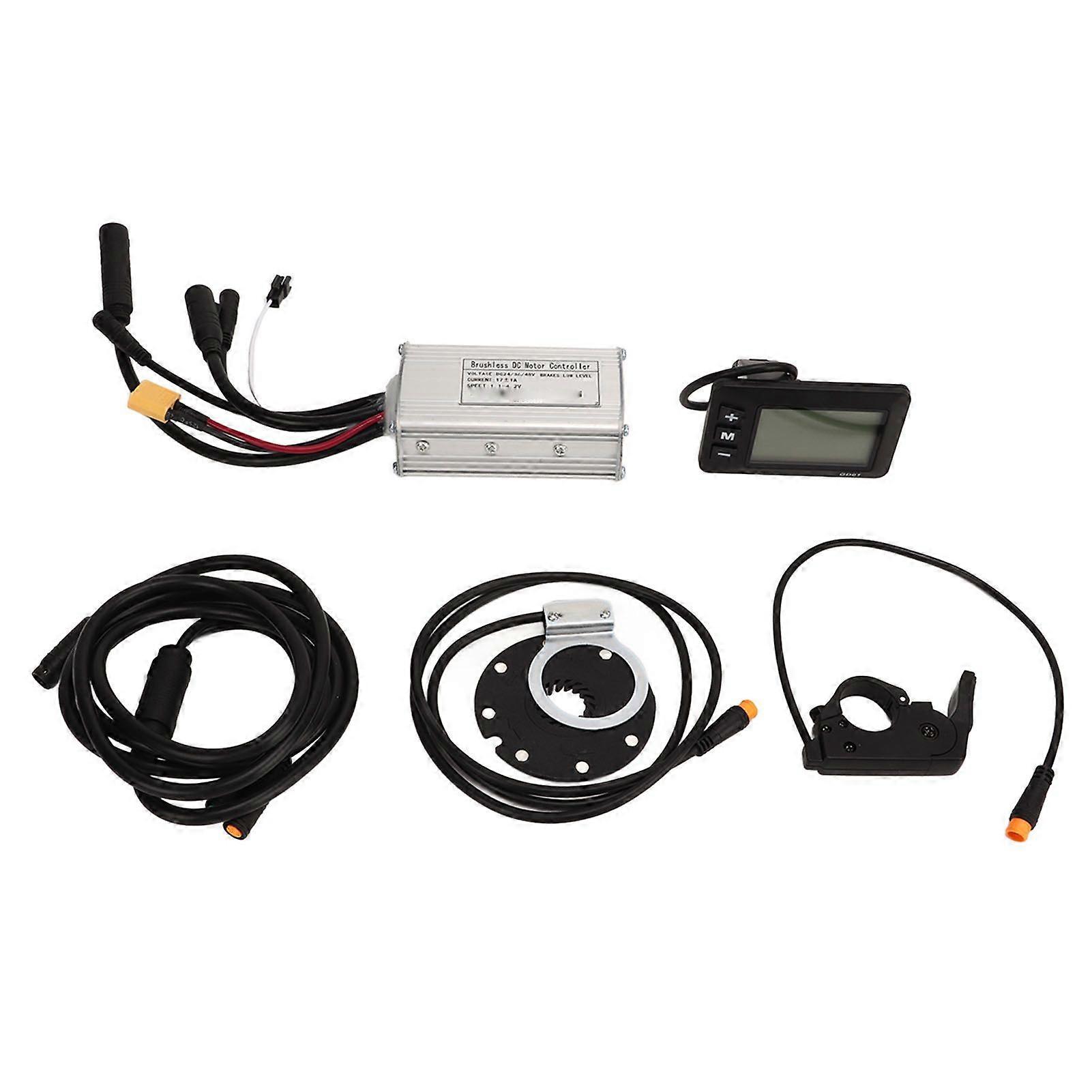 17A 3 Mode Sine Wave Controller GD01 Panel Trigger Shifter Bicycle Lithium Conversion Controller Kit for Electric Bicycle Scooter YMQX)