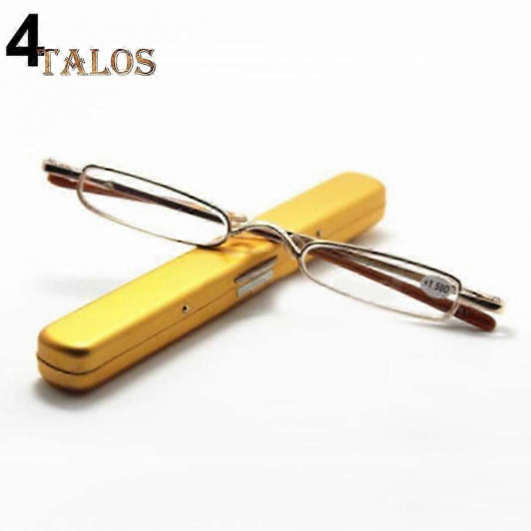 Fashion Portable Reading Glasses Pen Tube Case 1.00 - 4.00 Diopter