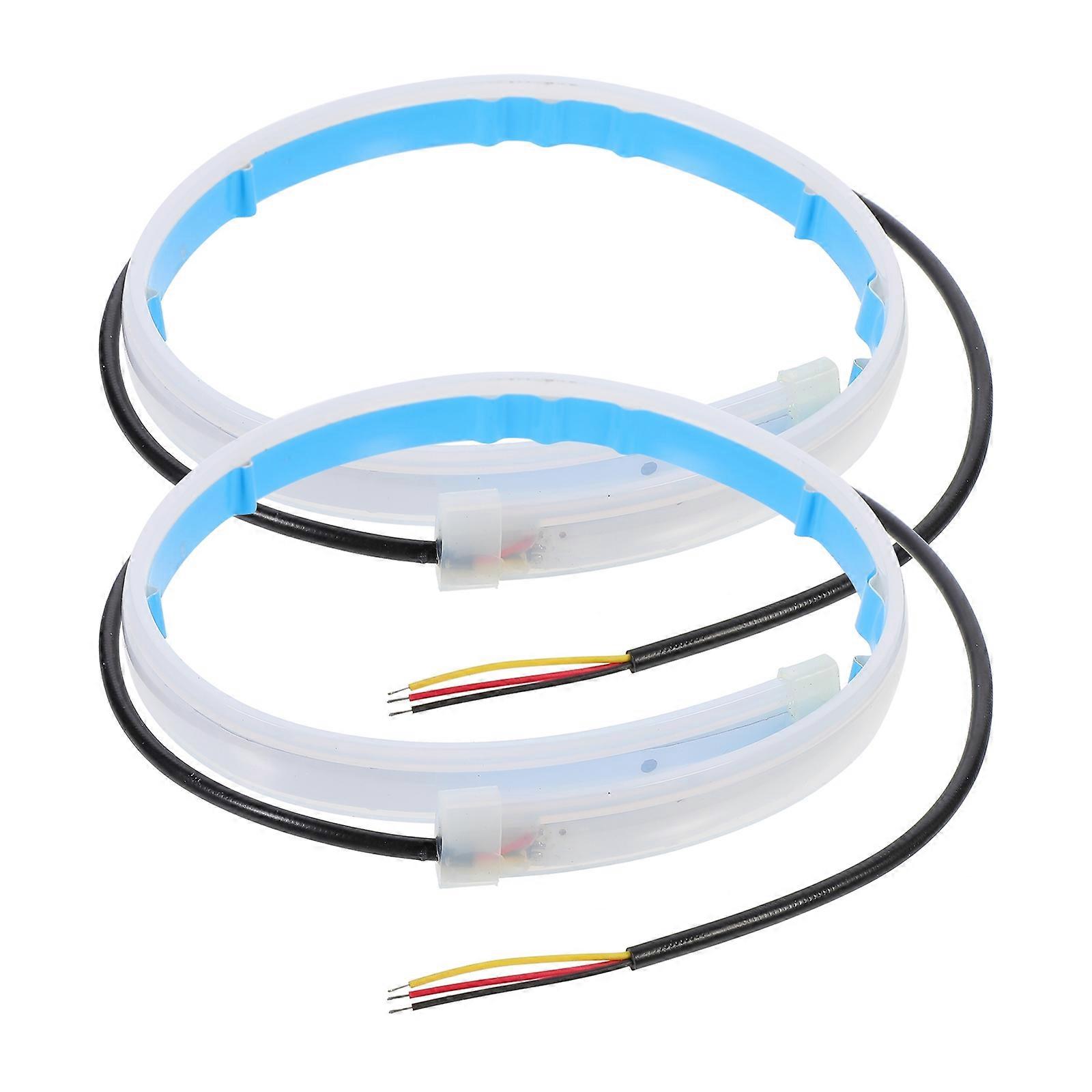 Strips 2Pcs 12V Flexible Dual Color Running Light Synthetic Material 17.7x0.6x0.3in