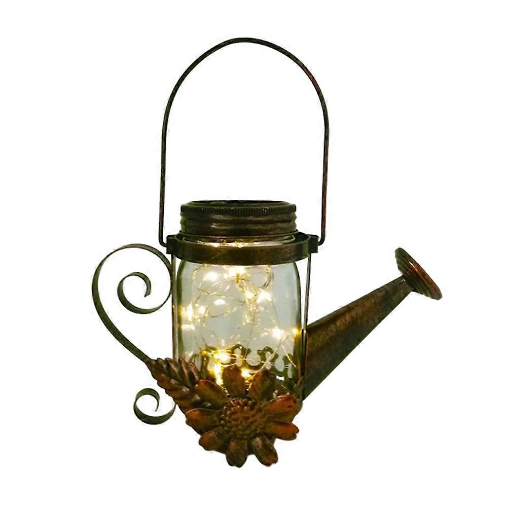 Solar Powered Outdoor Garden Lamp with Creative Watering Can Design – Energy Efficient & Easy Installation for Patio, Backyard, and Garden Use