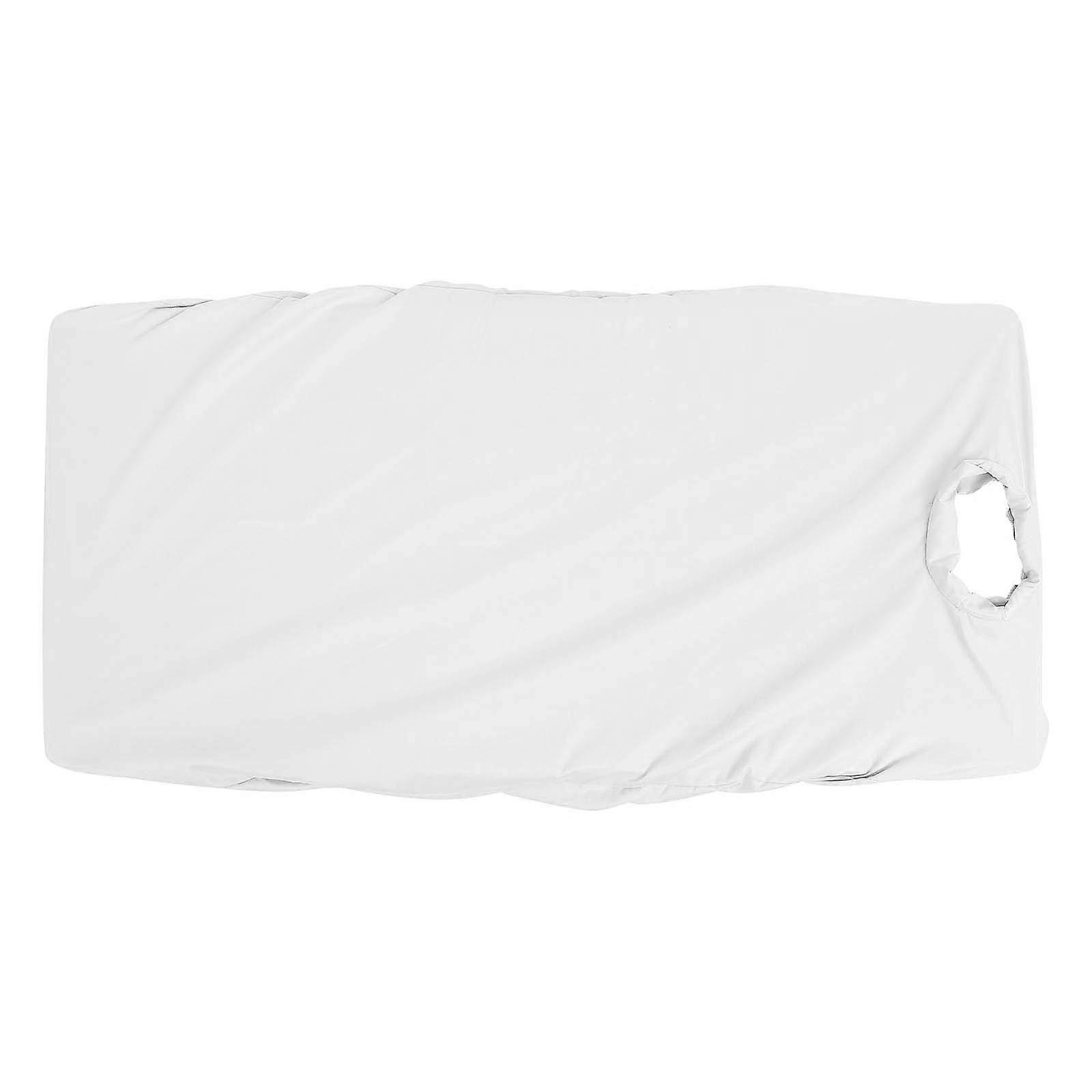Washable Spa Couch Cover with Face Hole   Reusable Cotton Massage Bed Sheet with Elastic Hem for Beauty Salon and Spa Use   Comfortable White