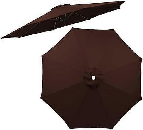 Sun Umbrella Replacement Cover, Waterproof and UVResistant Polyester Fabric, 8Rib/6Rib Canopy, Suitable, Brown 9FT6 RIB