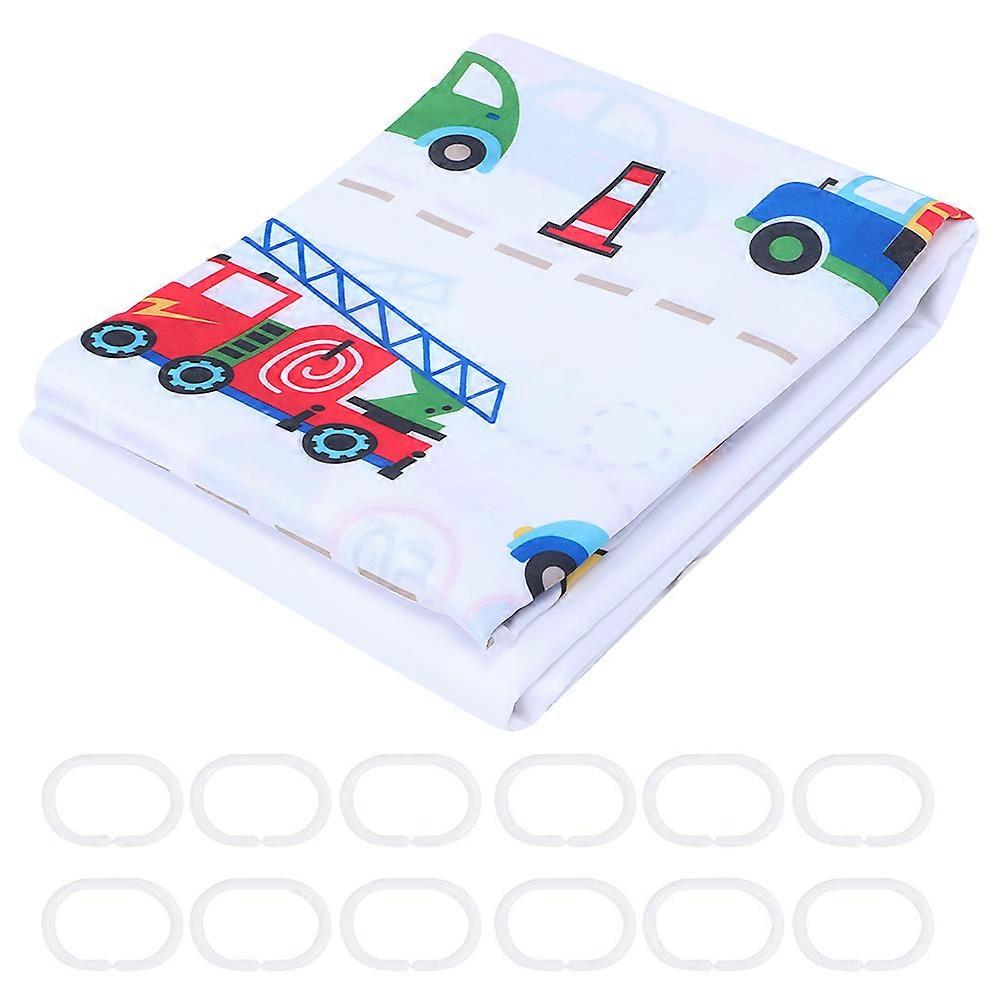 Cute Cartoon Pattern Polyester Shower Waterproof Mildew Proof Bath Curtain Accessory(180x180cm )